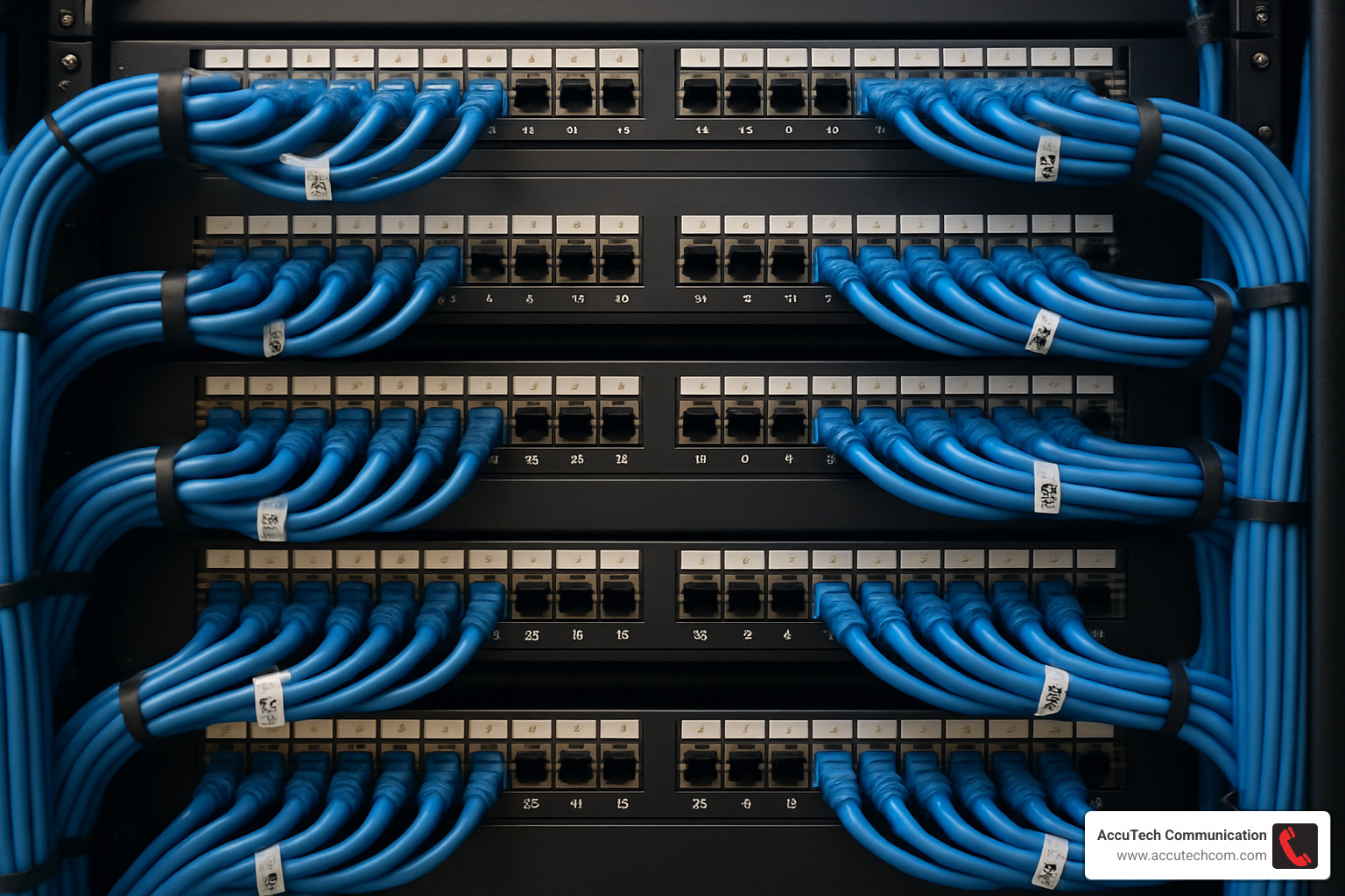 professional cable management in server rack - Network Communications
