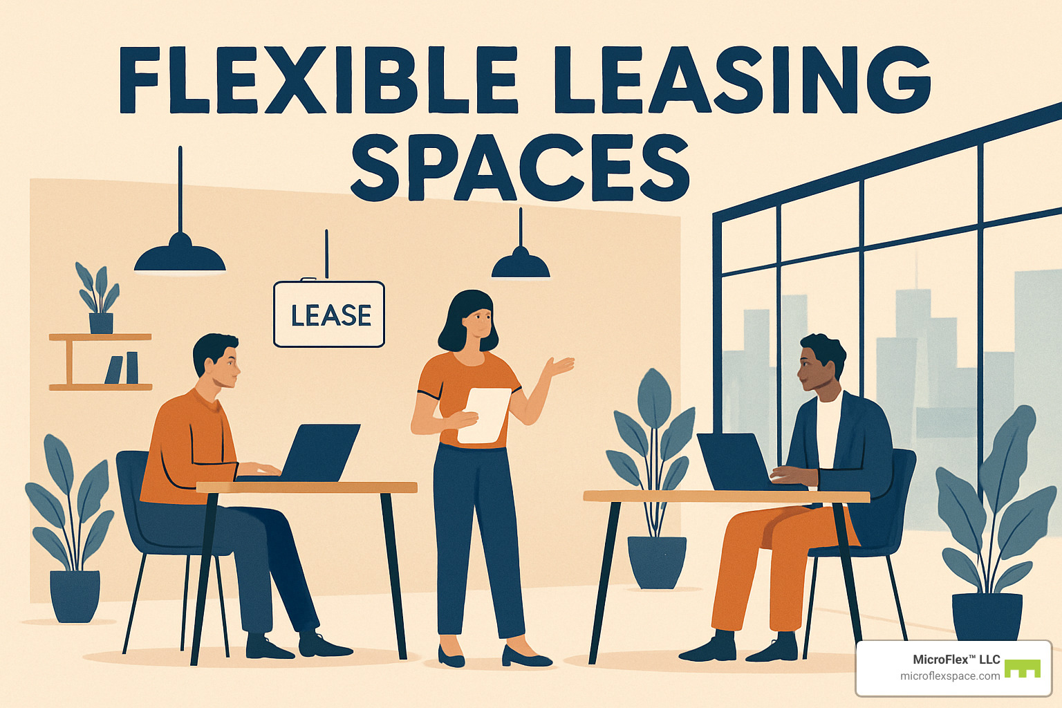 Business growth and space scalability diagram - flexible leasing spaces
