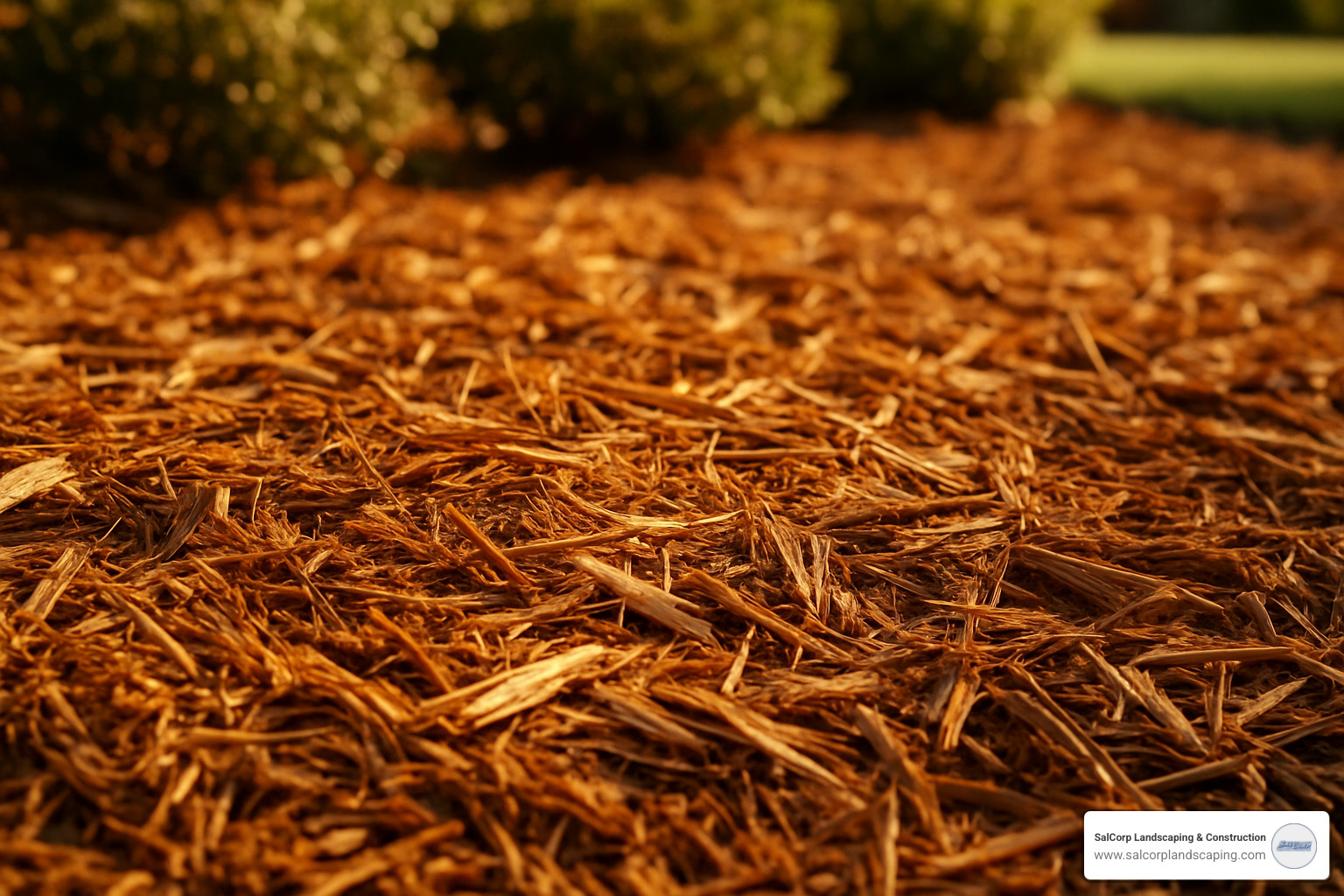 Cedar mulch showing its natural golden color and texture - cedar mulch delivery
