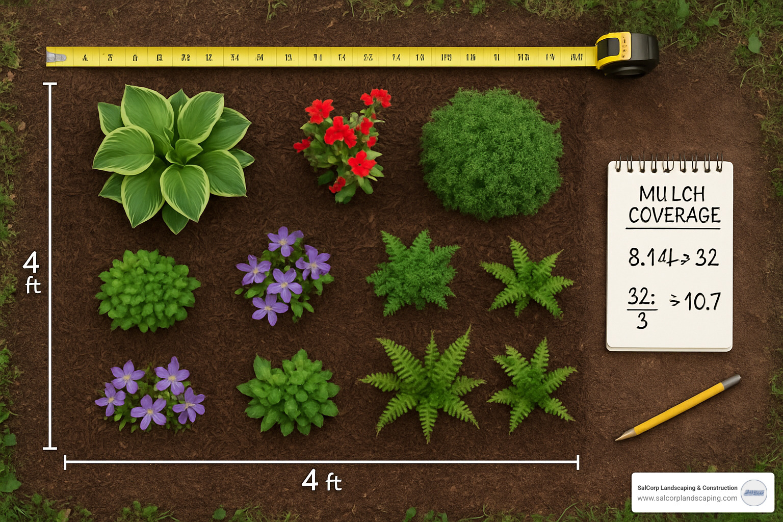Garden bed measurement for mulch calculation - cedar mulch delivery