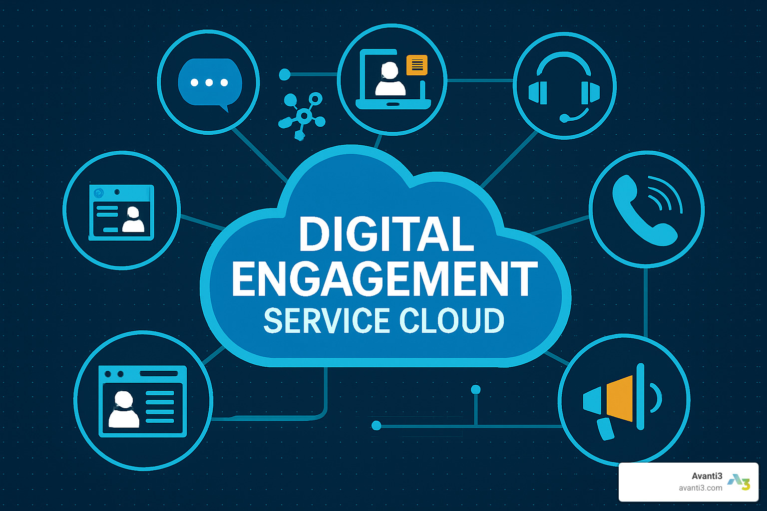 Unified agent workspace showing multiple conversation channels - digital engagement service cloud