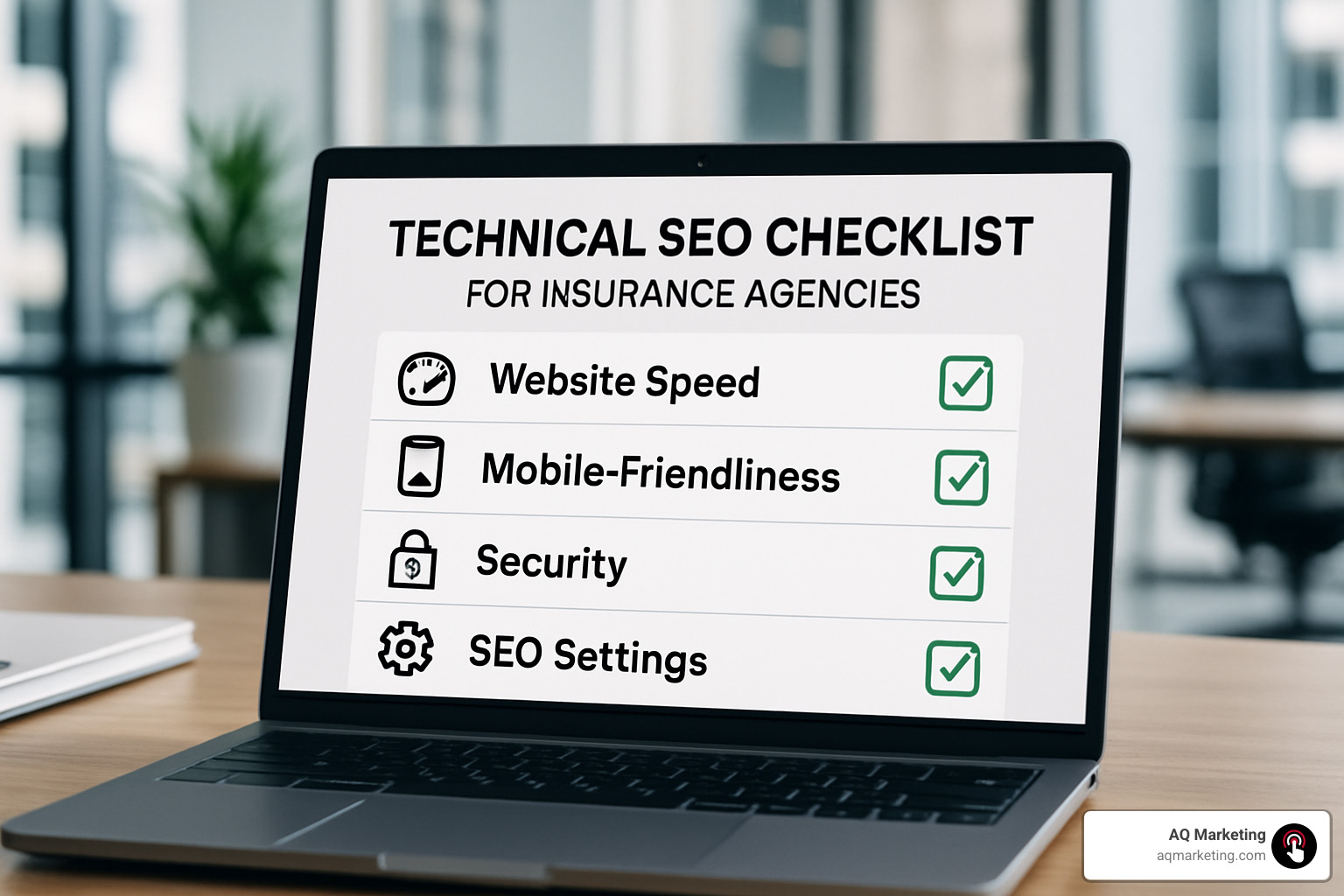 technical seo checklist - seo for insurance agencies