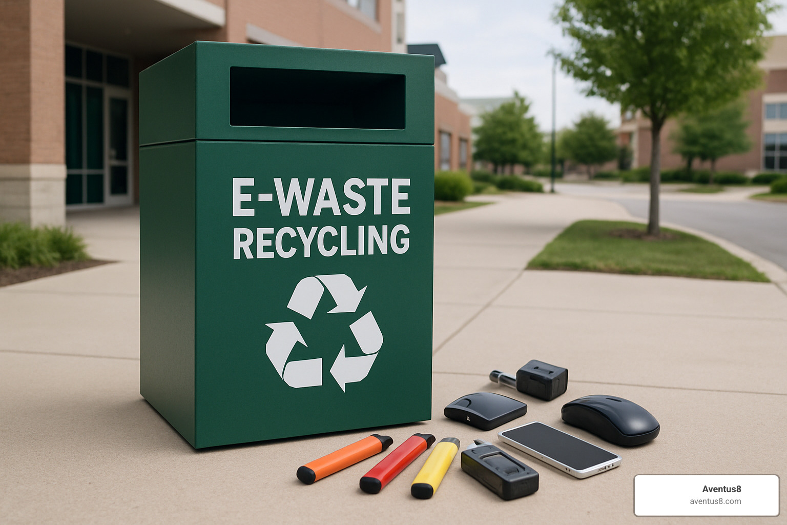 Recycling bin for electronic waste disposal - disposables