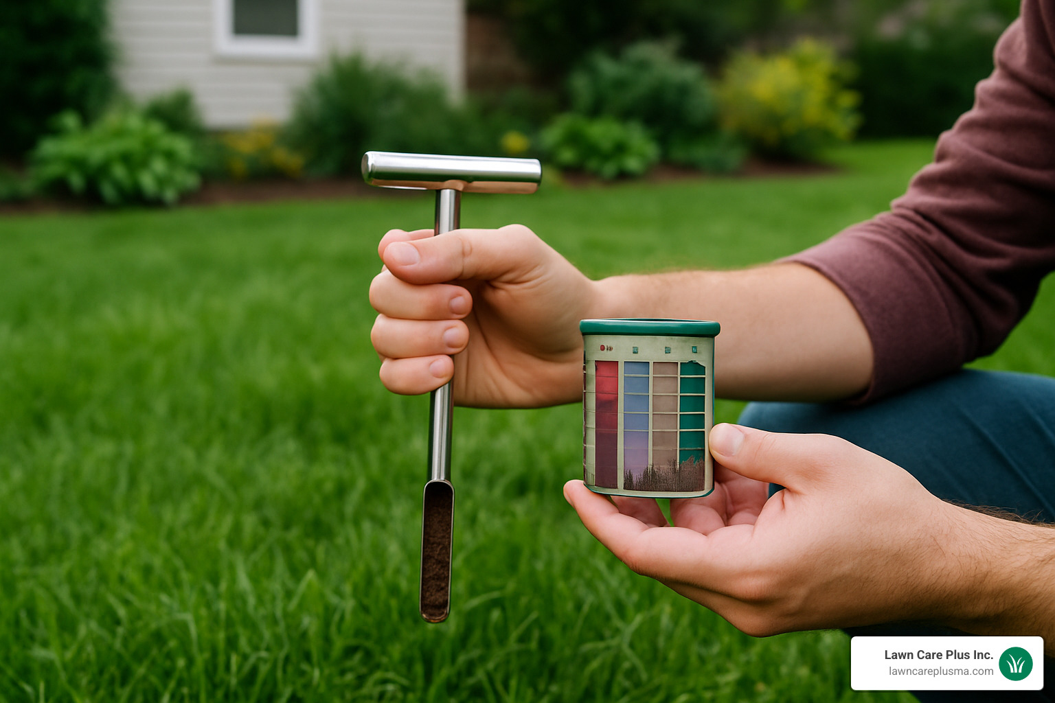soil test kit in use - new grass installation