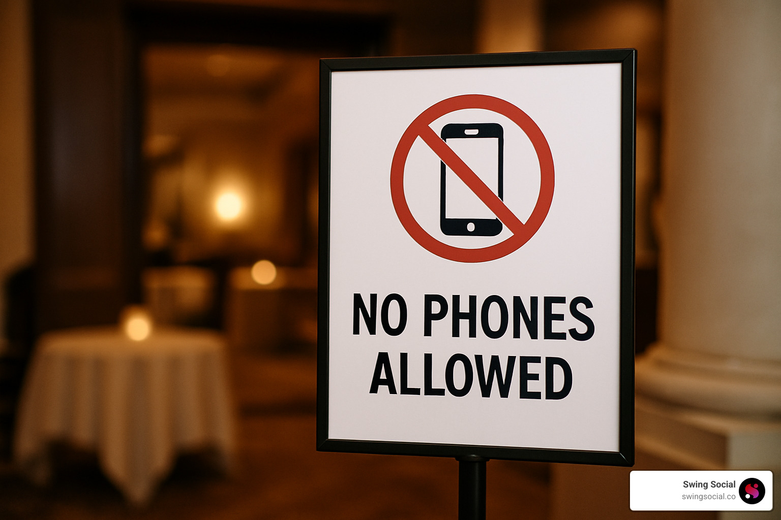 no phones allowed sign - Swinger party invites
