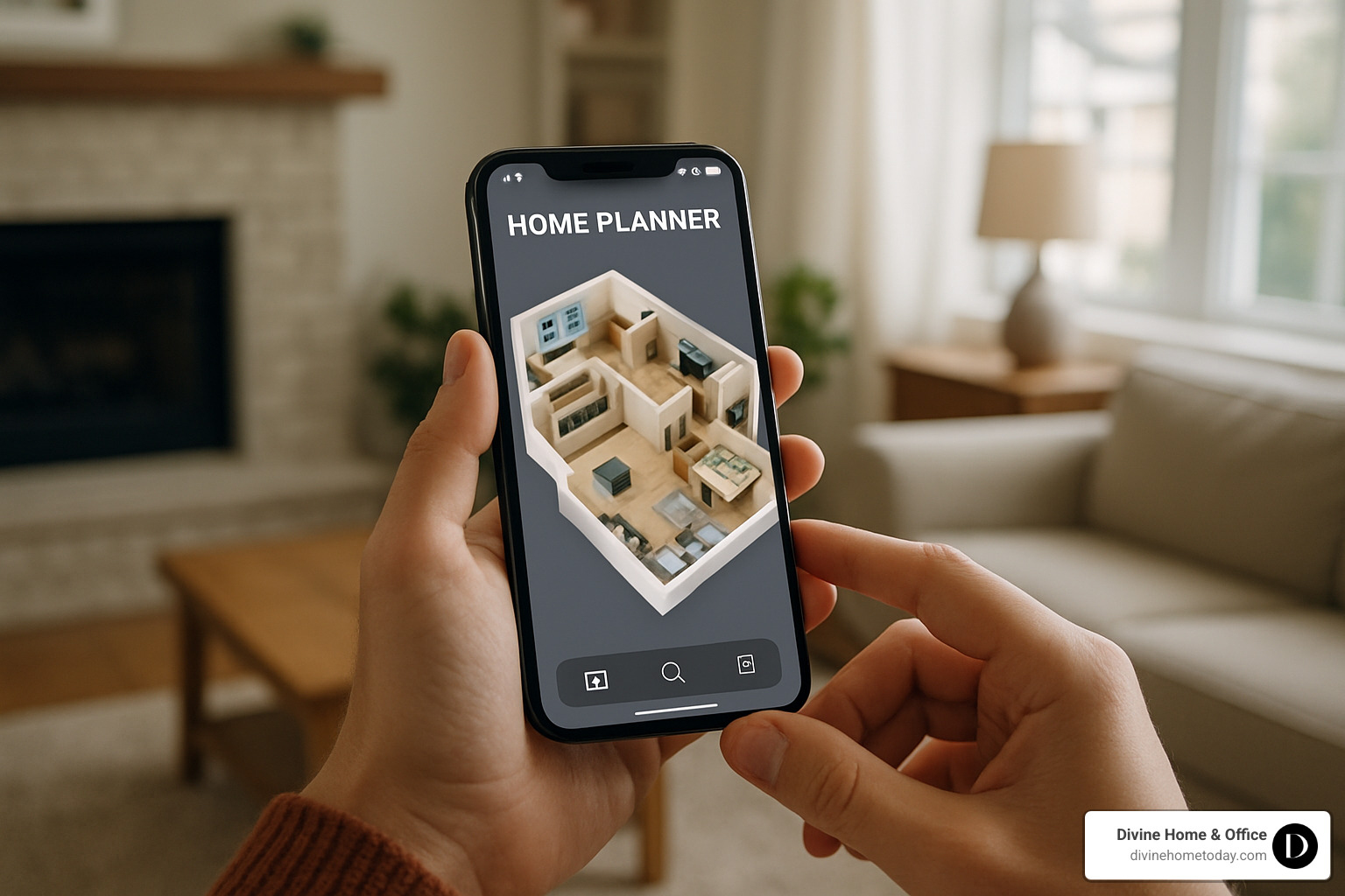 Smartphone planning app - interior space planning Smartphone planning app - interior space planning