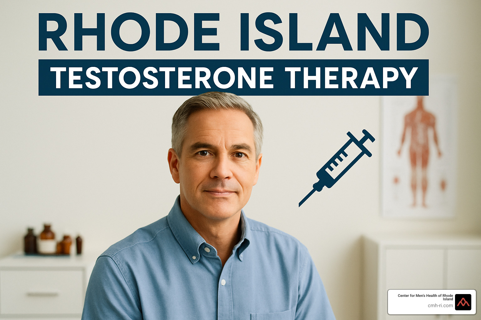 Graph showing natural testosterone decline with age - Rhode Island testosterone therapy