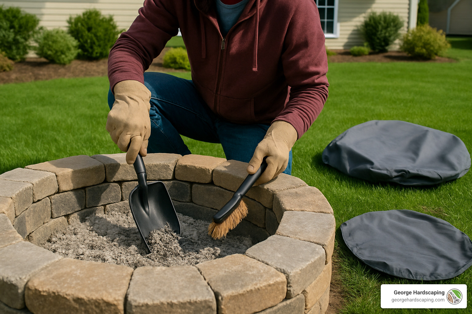 proper maintenance of a stone fire pit - custom fire pits