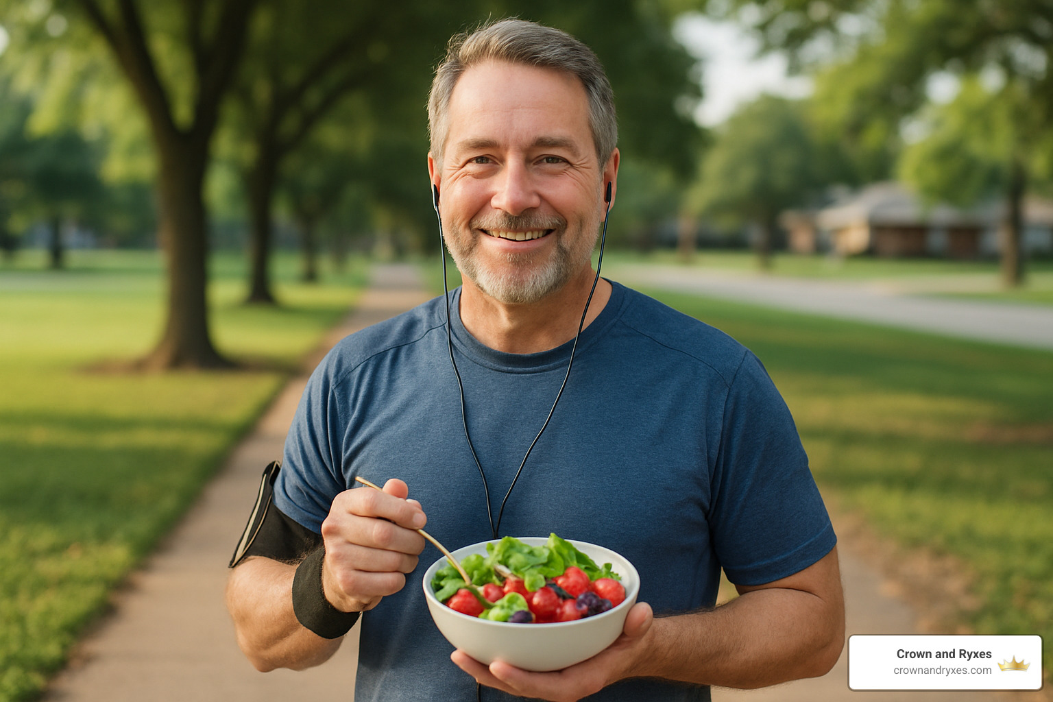 Man exercising and eating healthy foods - erectile dysfunction treatment