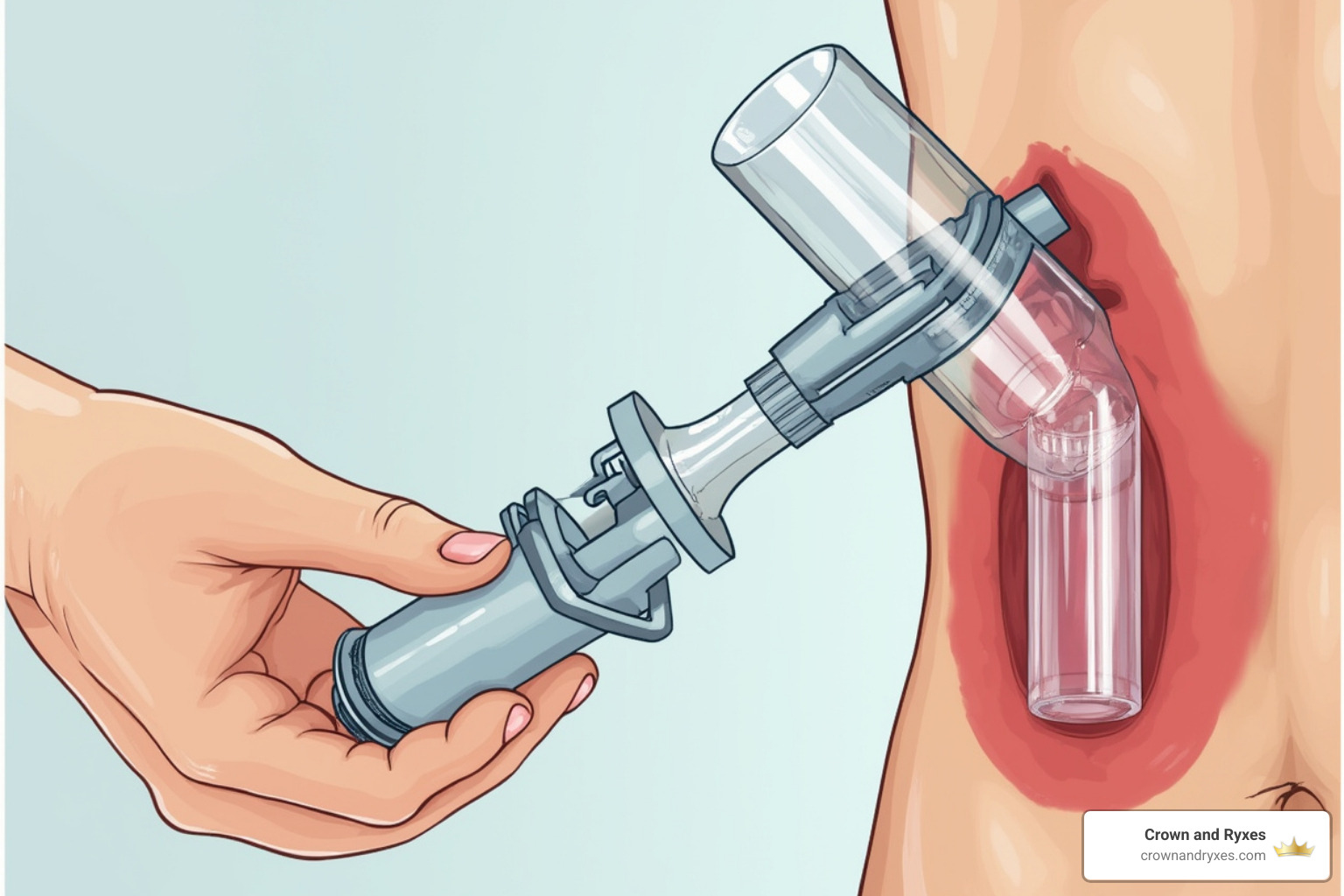 Vacuum erection device illustration - erectile dysfunction treatment