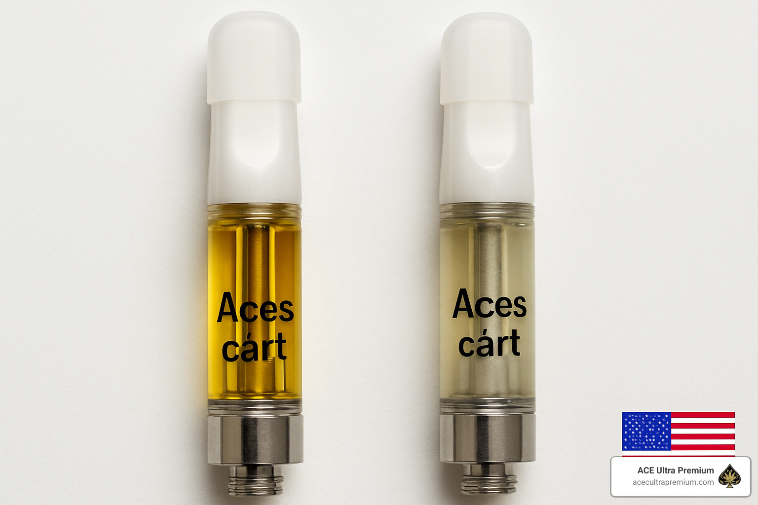 Comparison of oil clarity and consistency in Aces cart - aces cart Comparison of oil clarity and consistency in Aces cart - aces cart