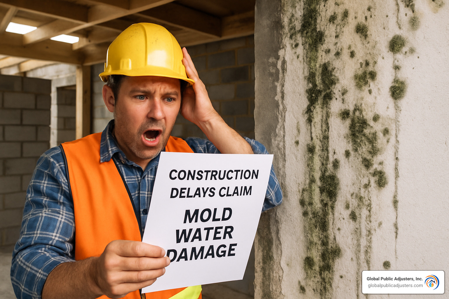 moisture meter testing framing for hidden water damage - construction delays claim from mold water damage