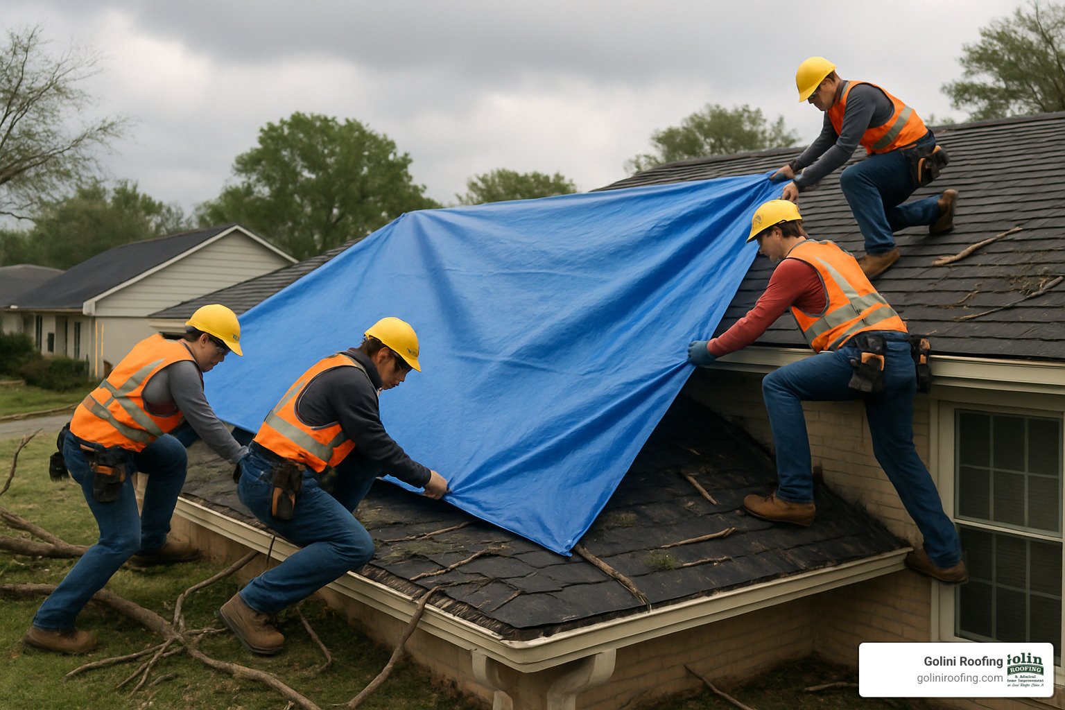 emergency tarp installation after storm damage - companies for roofing