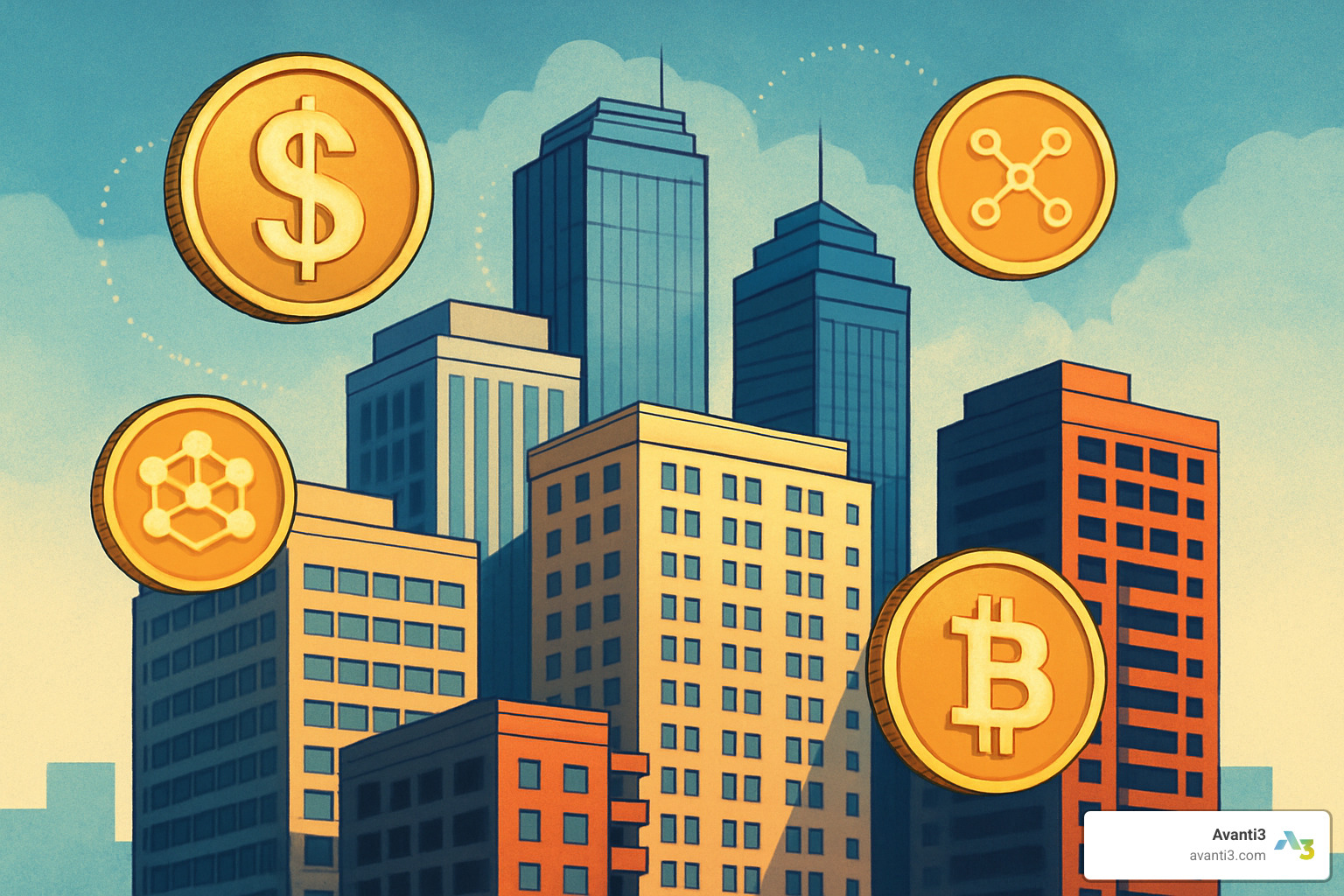 real estate backed digital currency concept - Innovative digital assets