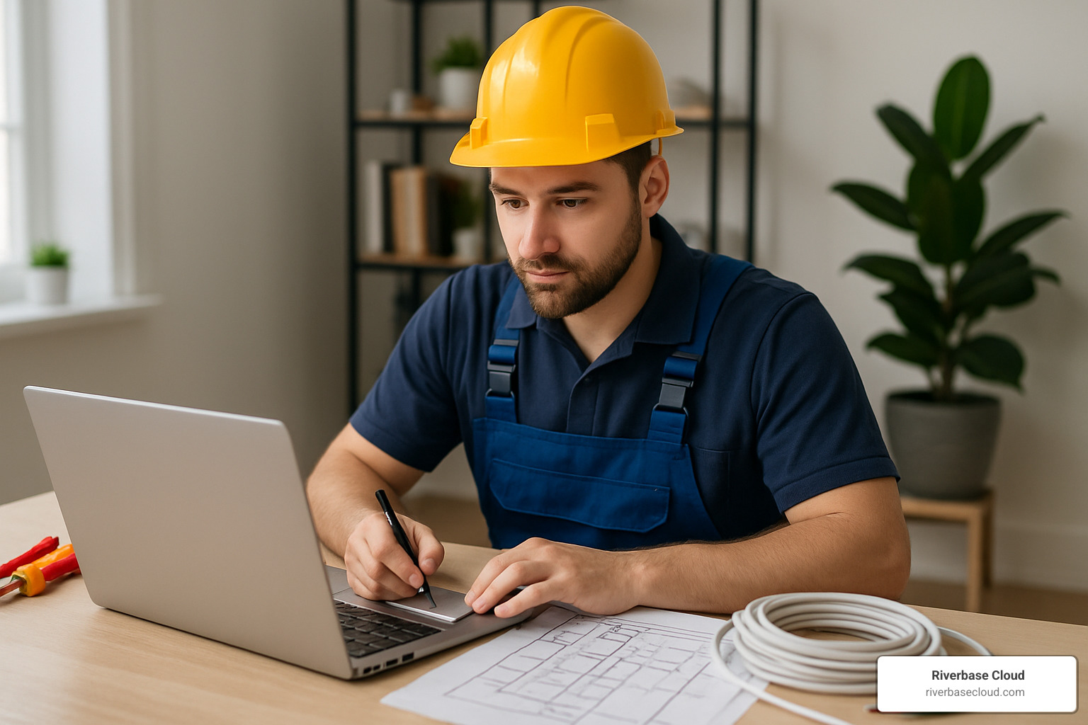 Electrician writing blog content for website - SEO for electricians