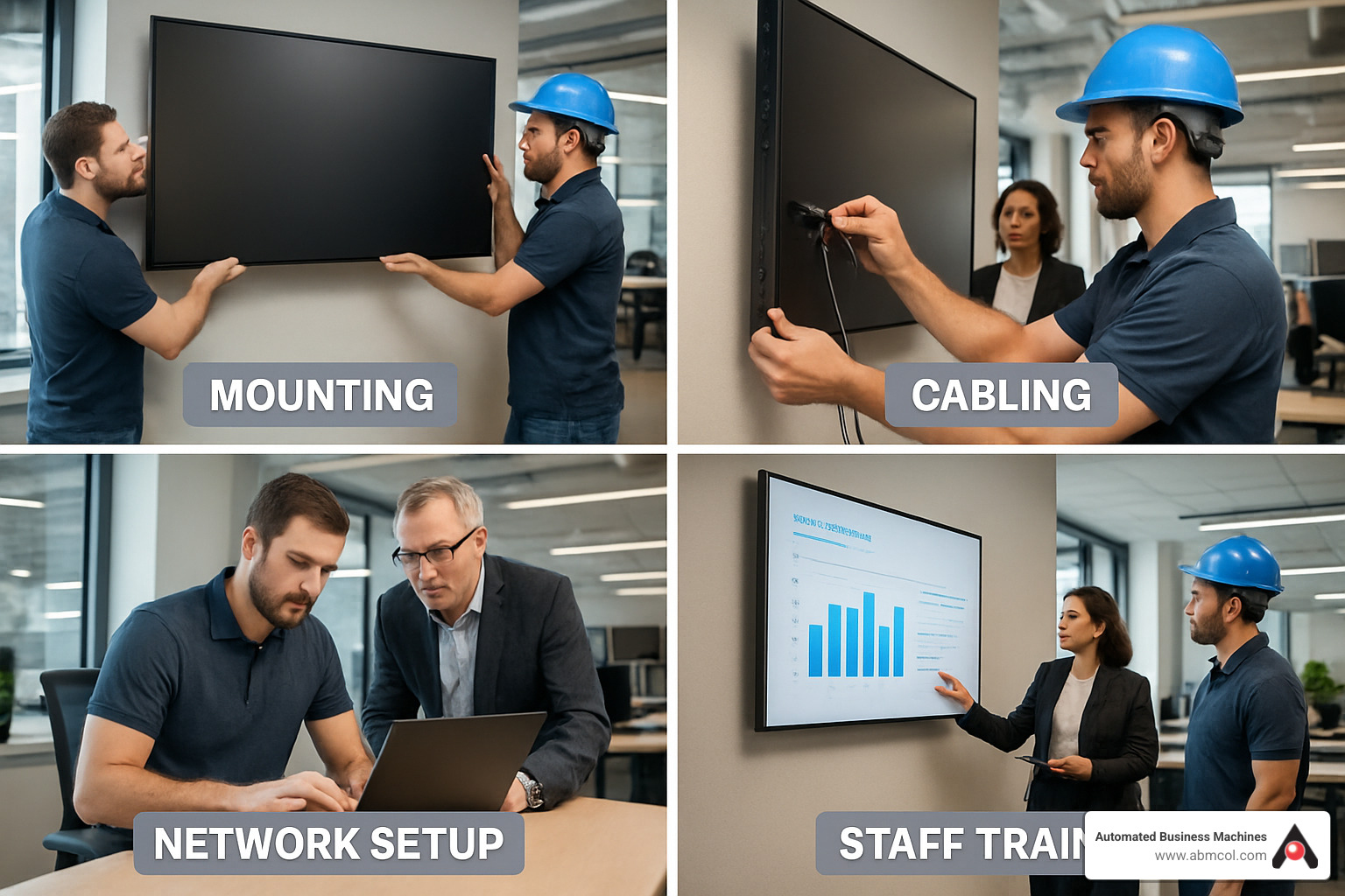 Digital signage installation workflow - digital signage Savannah