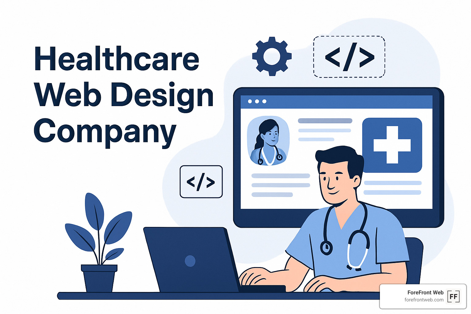 Healthcare web design team collaborating on a project - Healthcare web design company