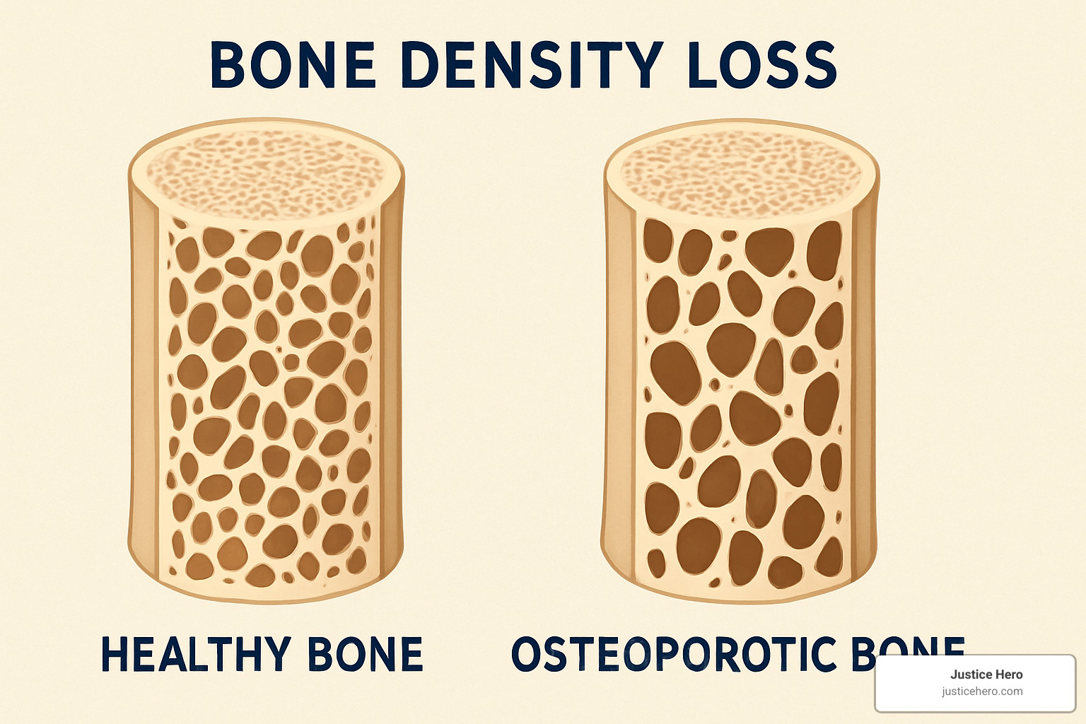 Bone density loss illustration - Depo Provera adverse effects