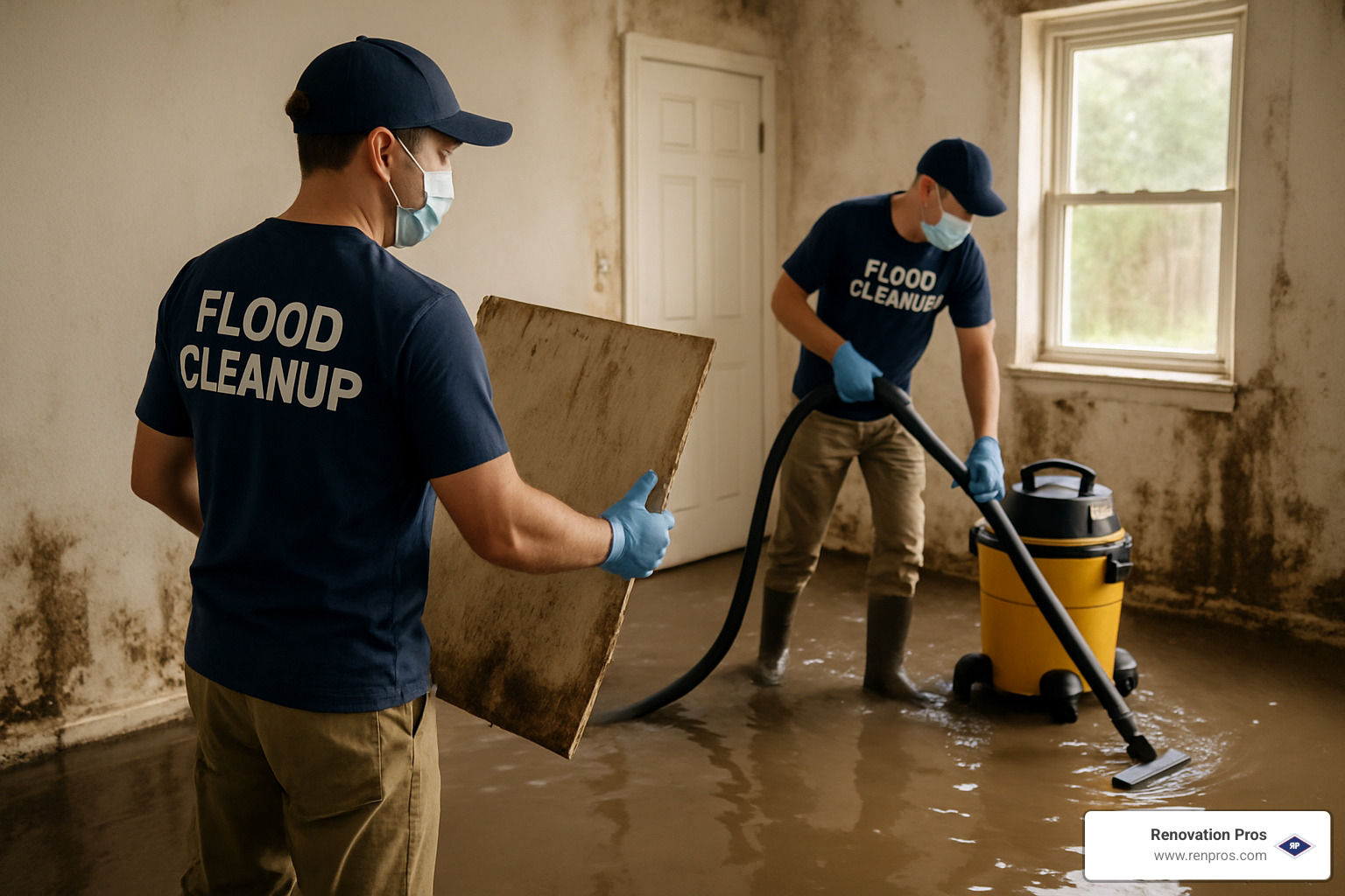 Restoration professional discussing insurance documentation with homeowner - flood cleanup companies