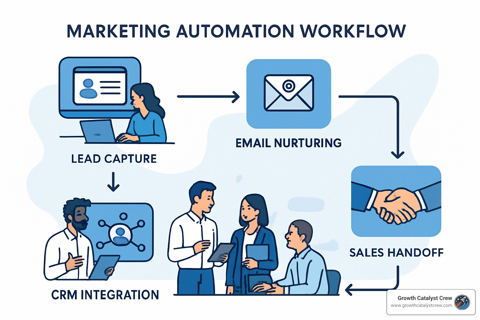 marketing automation workflow flowchart - automation in marketing