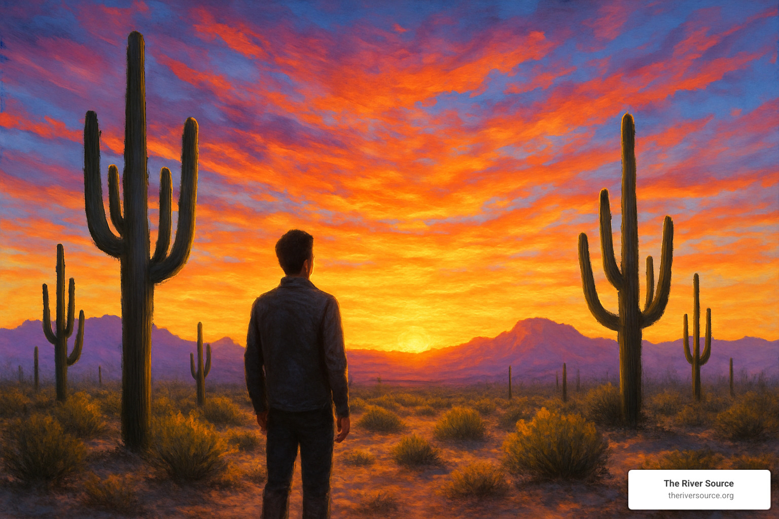 Person looking hopeful at Arizona sunrise - Alcohol detox centers Arizona