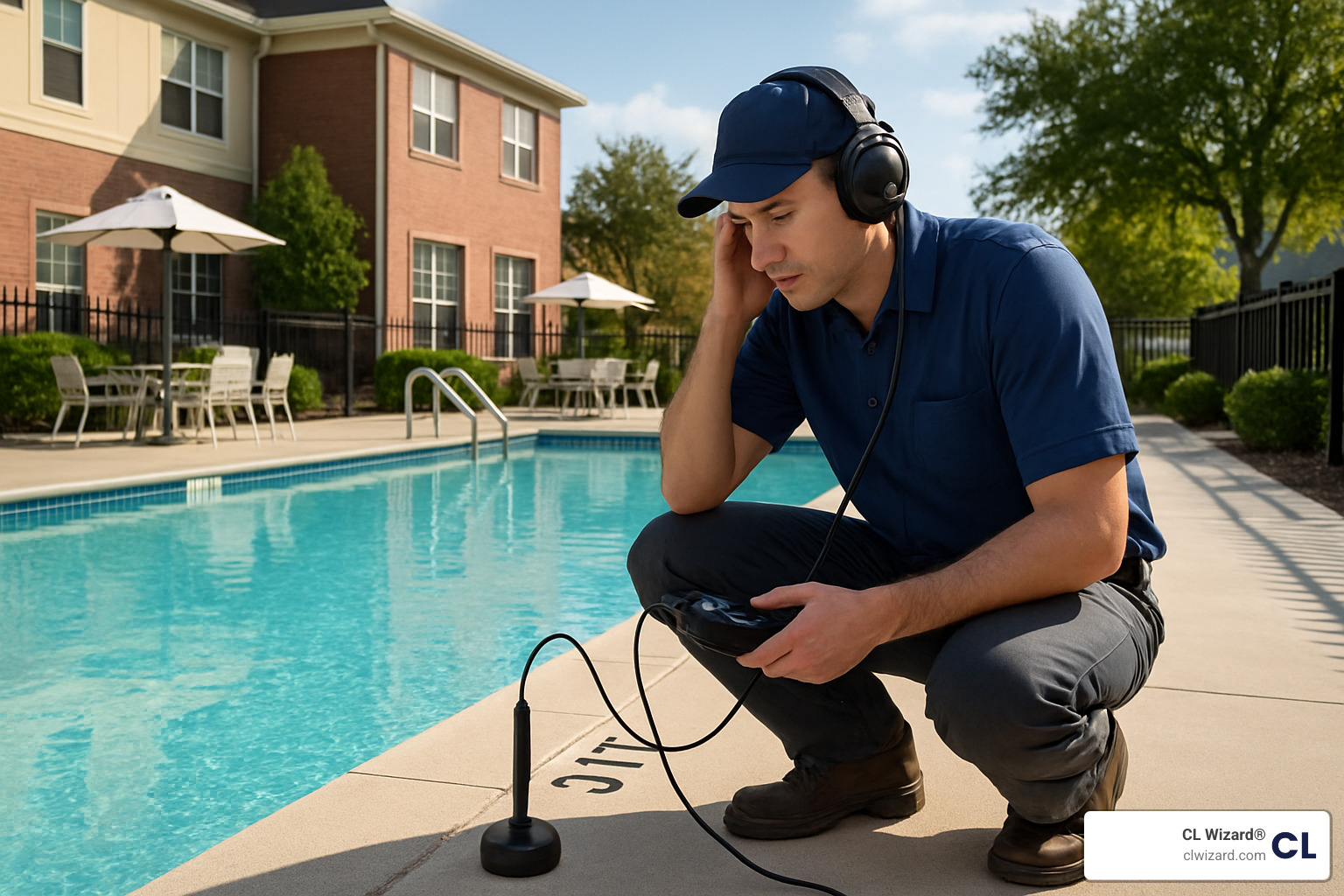 acoustic leak detection equipment - find leak in pool return line