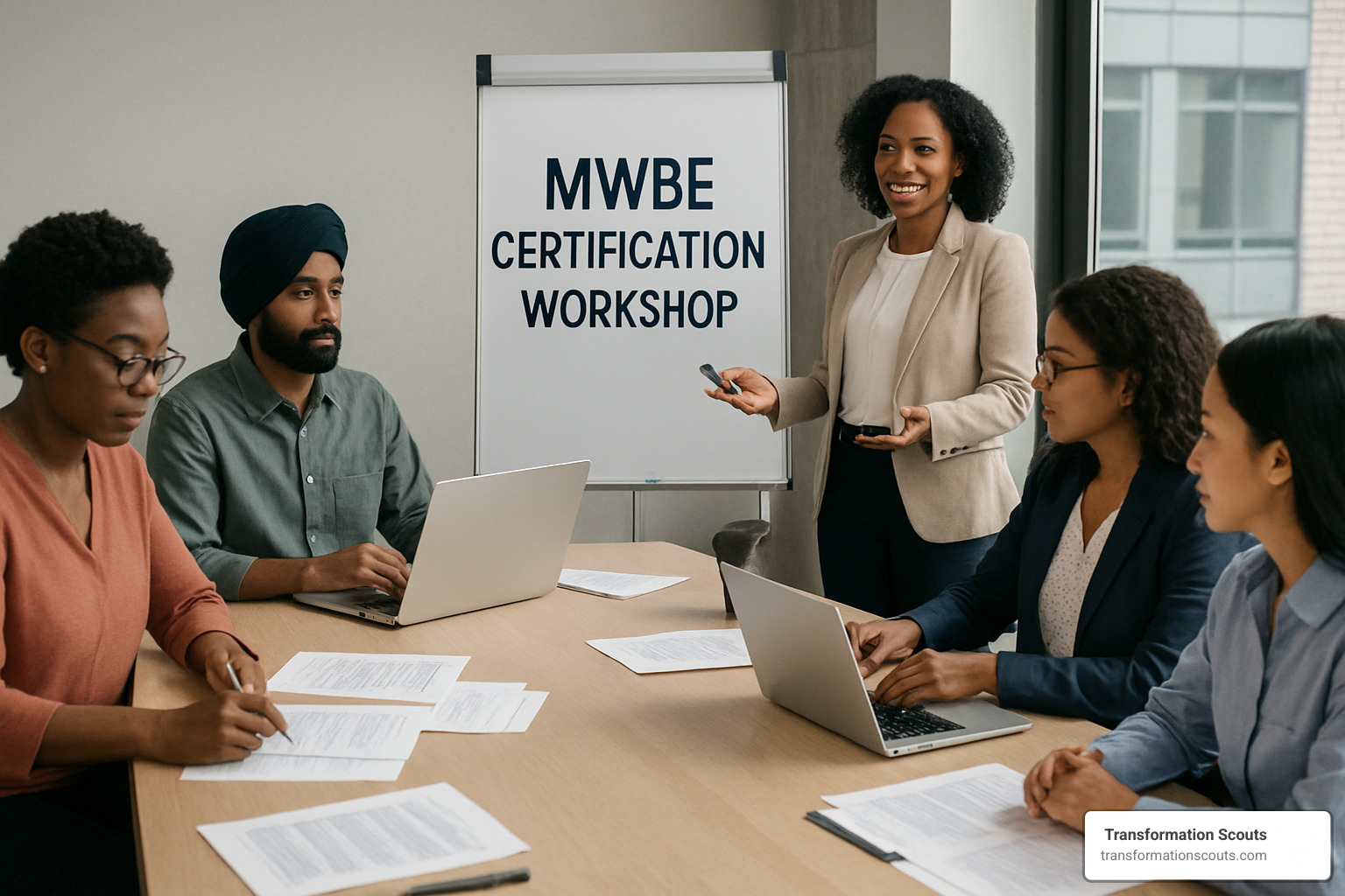 MWBE certification workshop with diverse business owners - business growth workshops