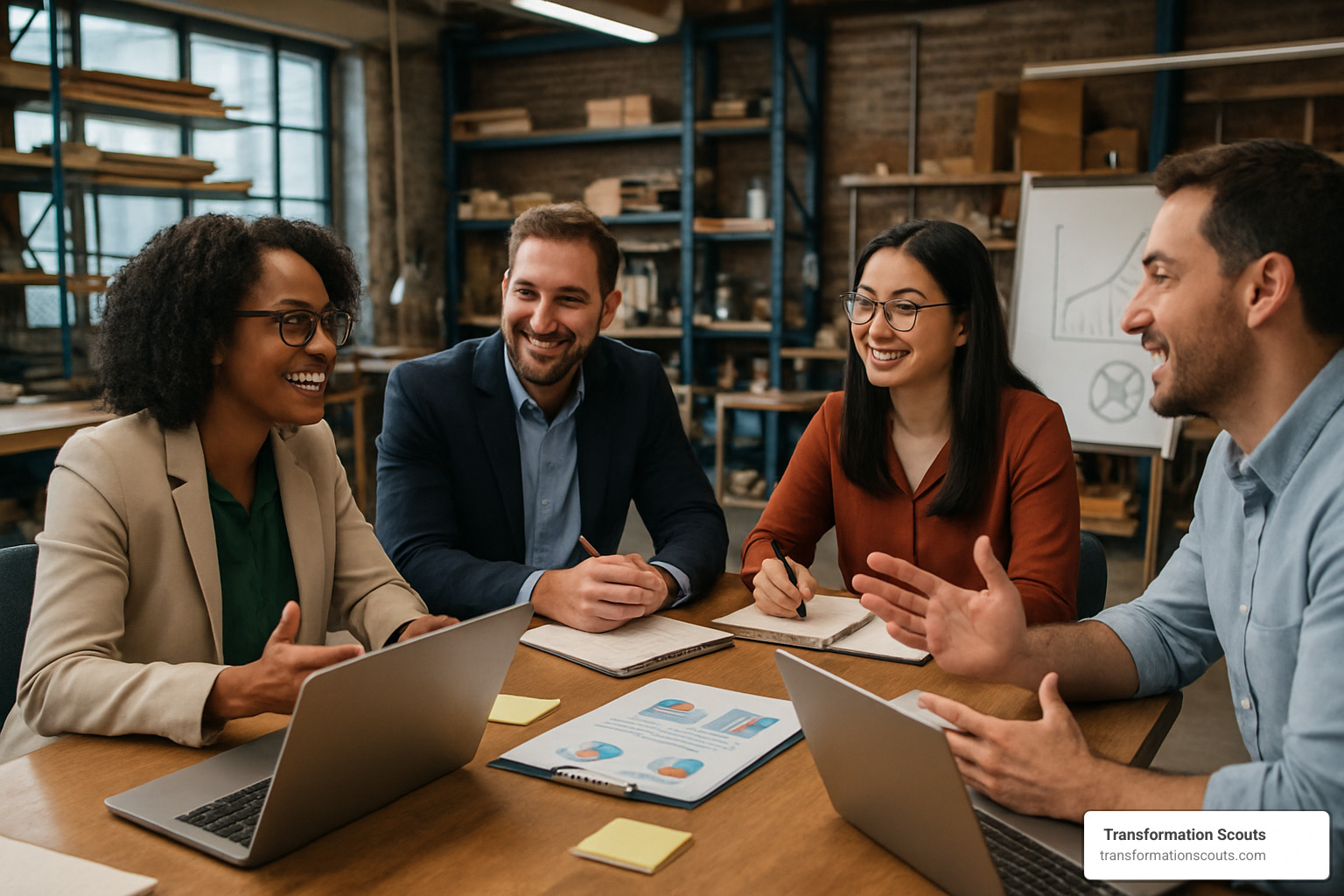entrepreneurs collaborating in a workshop setting - business growth workshops