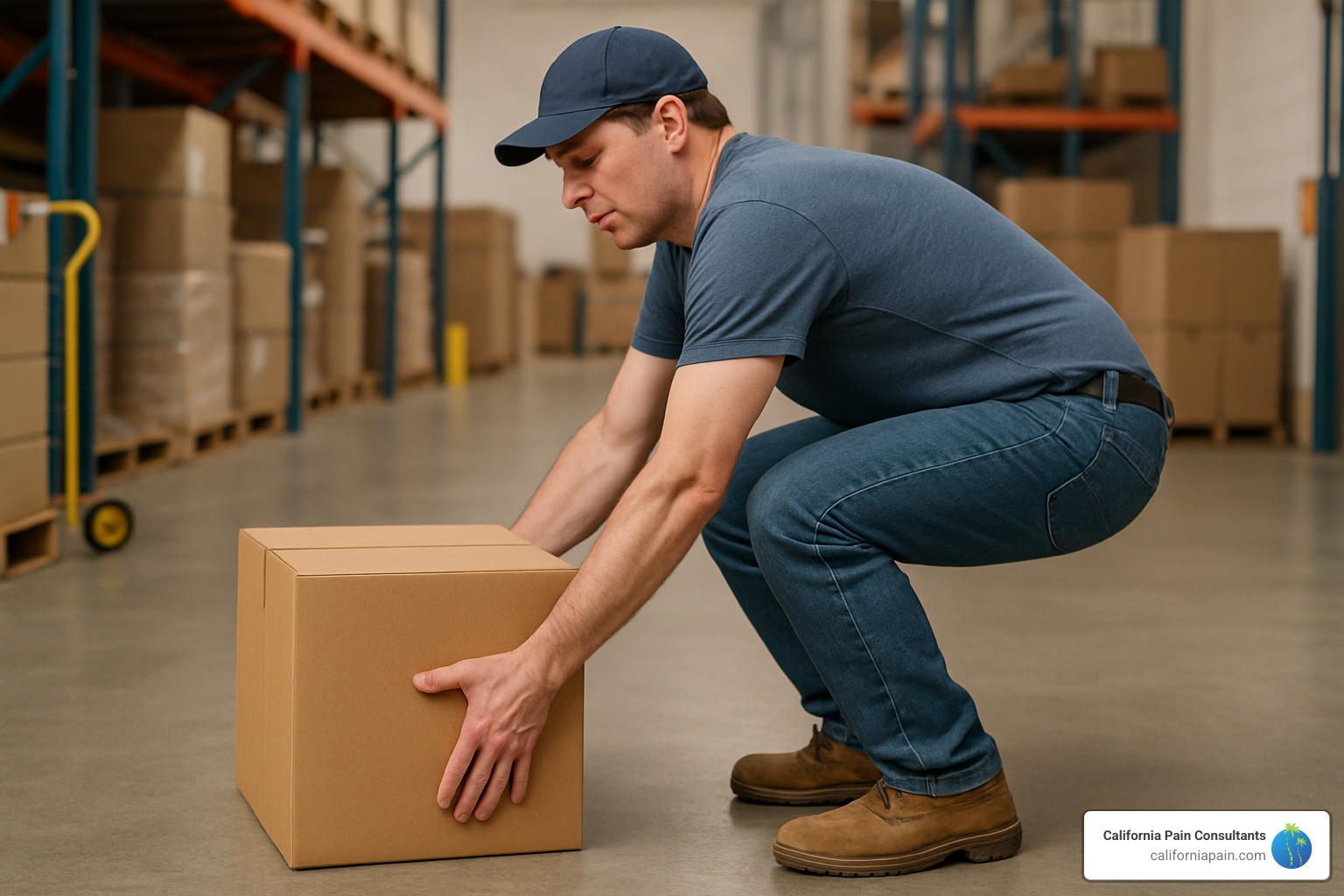 improper lifting technique - back injury