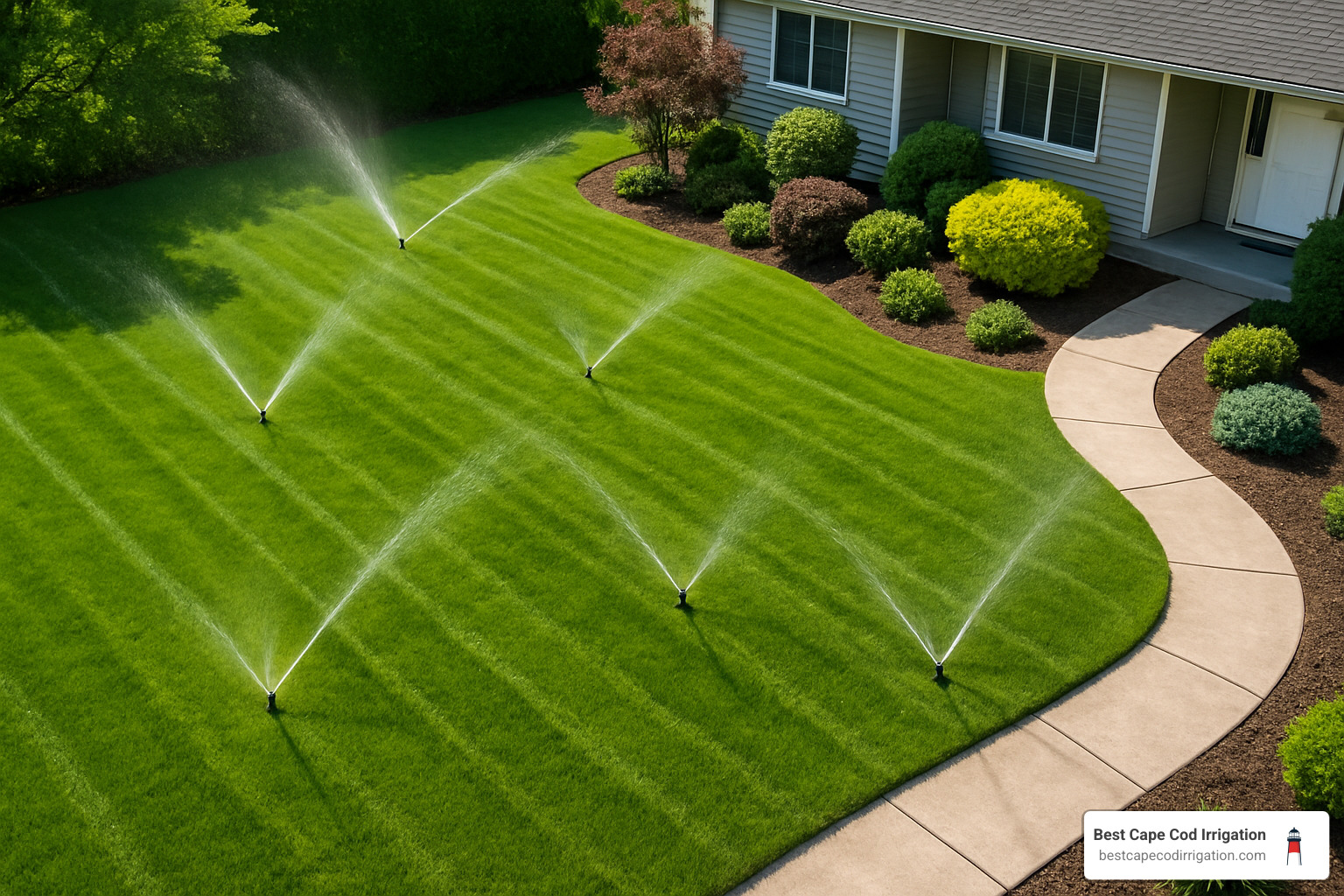 quarter acre lawn with sprinkler system - price of water sprinkler