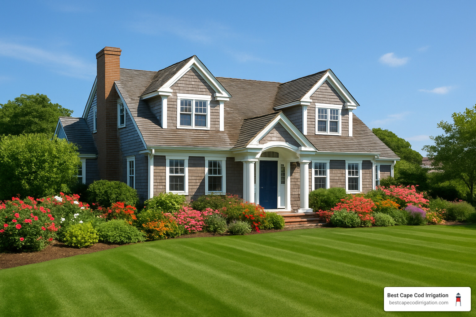 beautiful Cape Cod home with professionally irrigated lawn and garden - price of water sprinkler