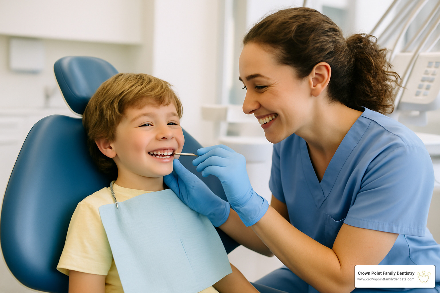 child at regular dental checkup - cosmetic dentistry for kids