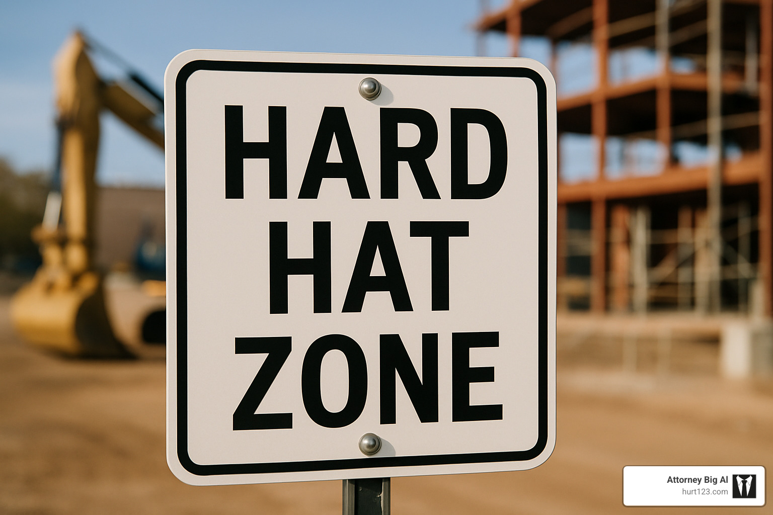 construction hard-hat zone sign - Construction accident attorney Hollywood