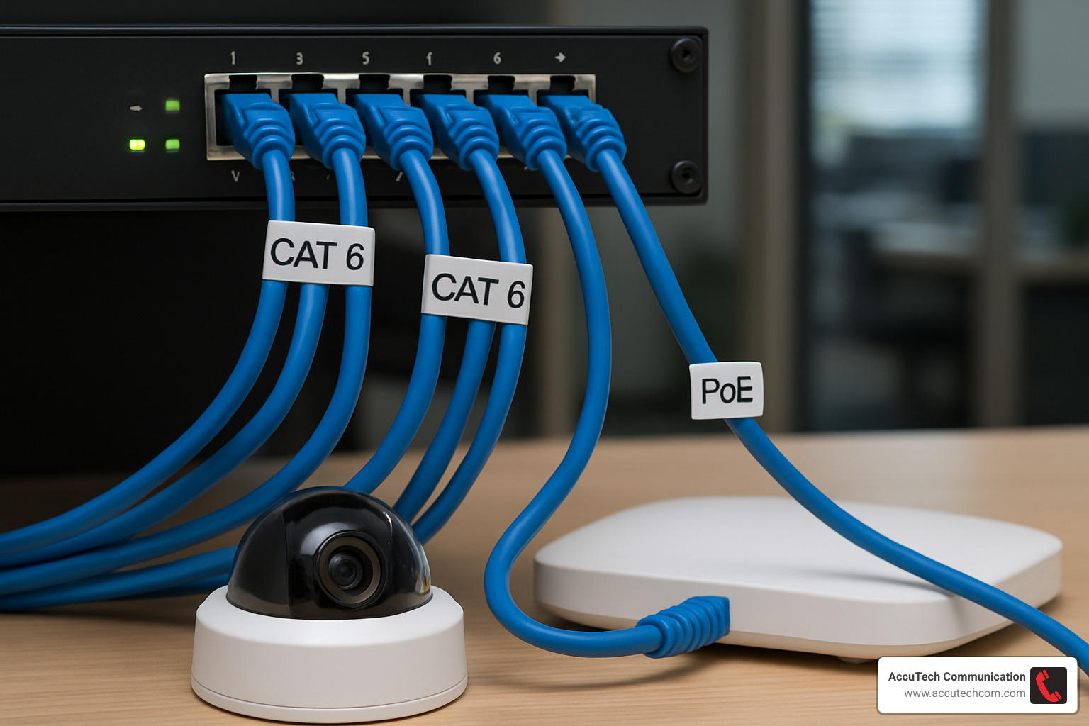 Power over Ethernet device deployment using Category 6 cable for data and power transmission - category 6 cable