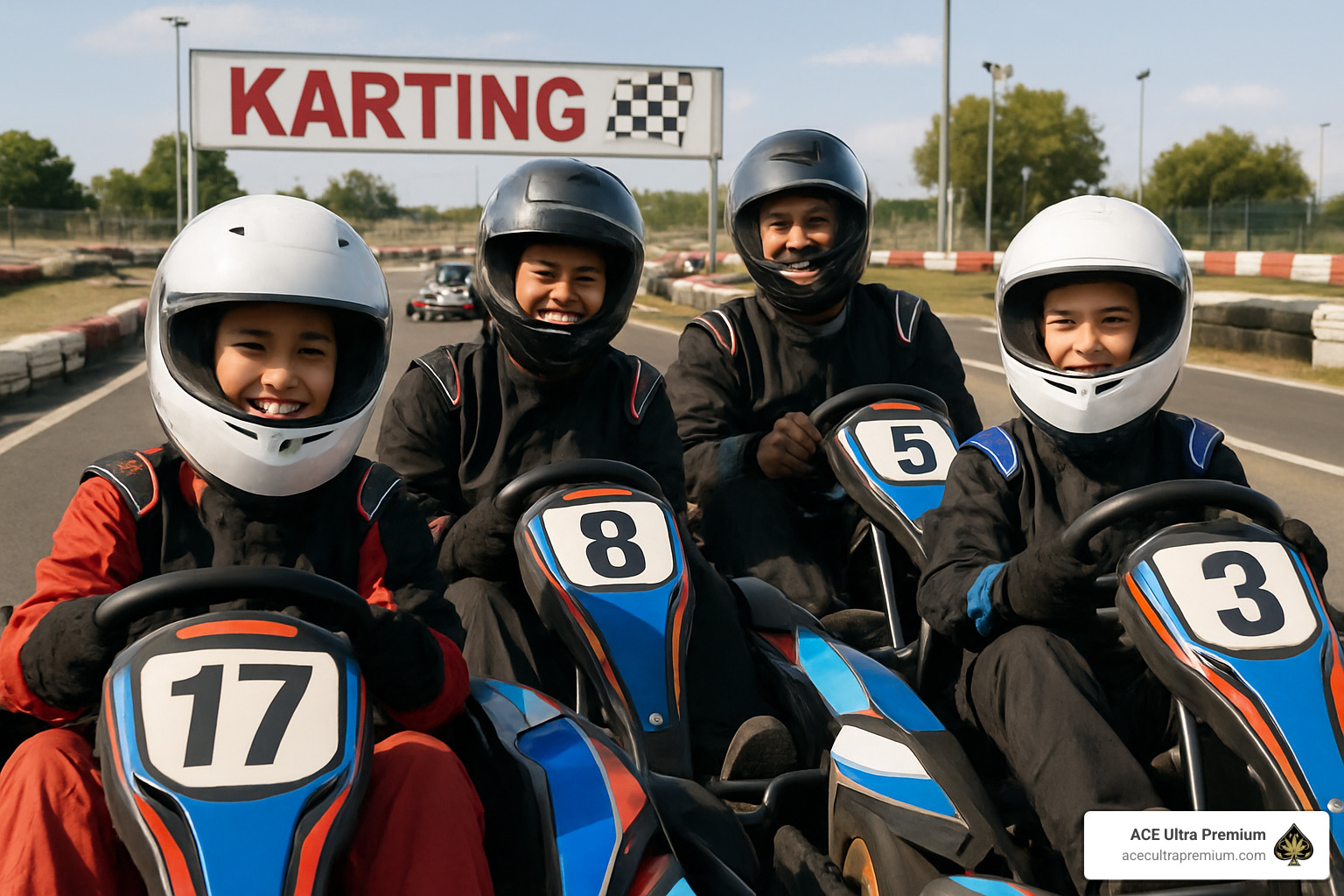 Family enjoying a racing session at Ace Karts - ace karts