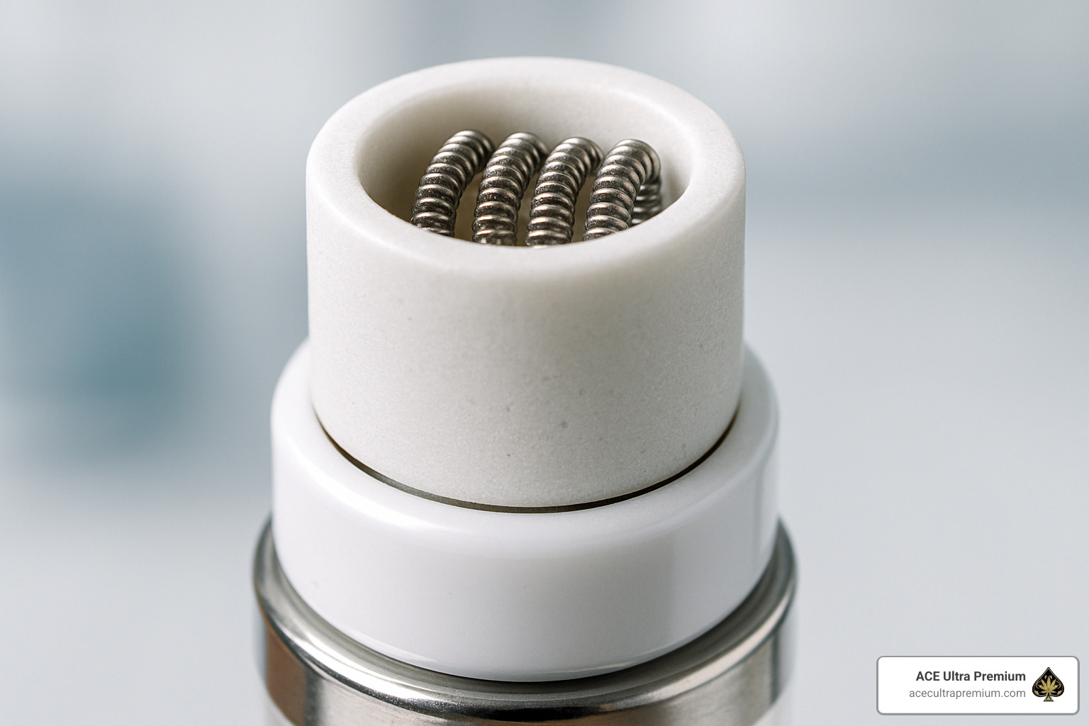 Ceramic quad-core heating technology closeup - ace carts thc Ceramic quad-core heating technology closeup - ace carts thc