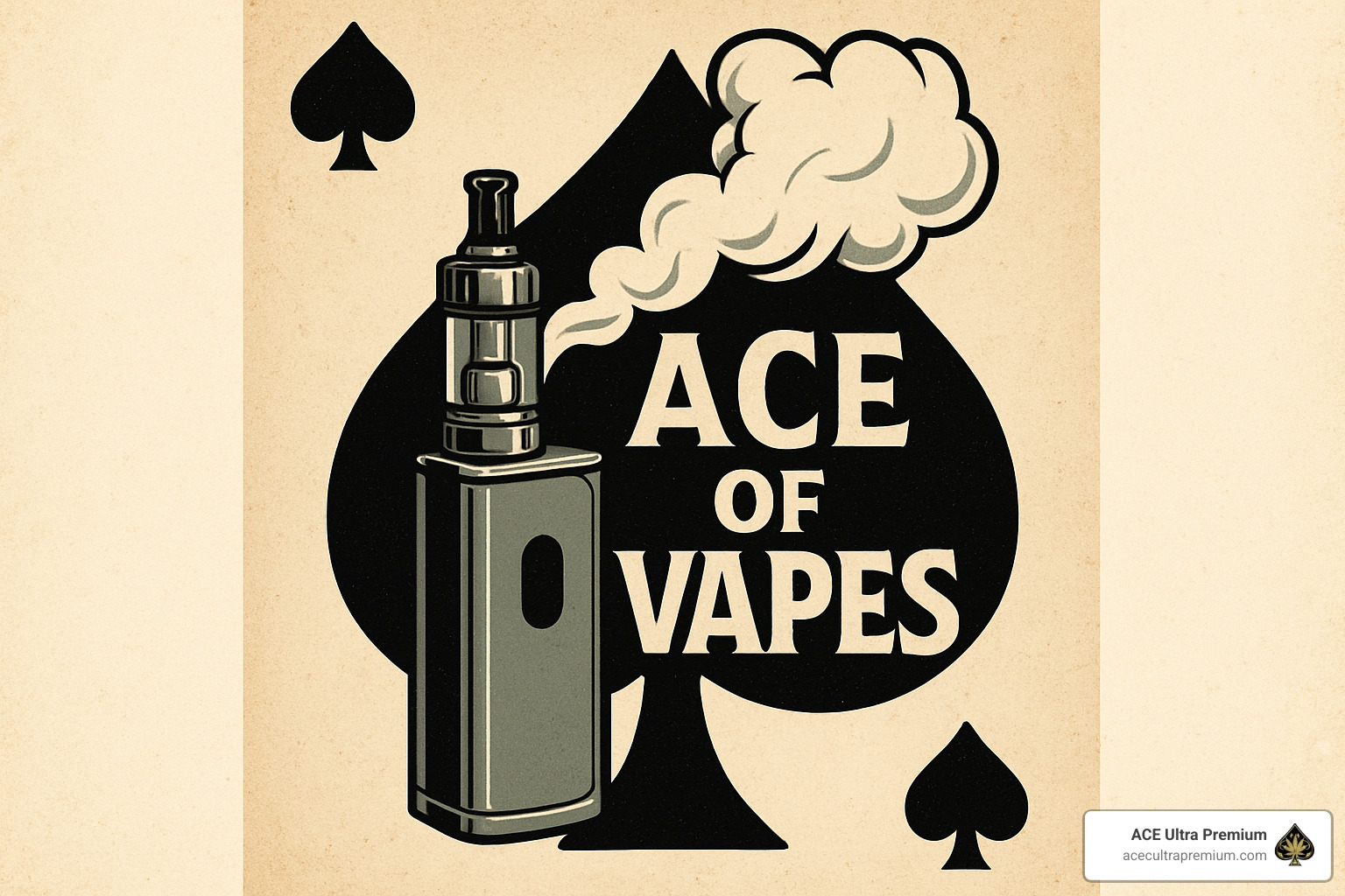 display of premium vape products including e-liquids and devices - ace of vapes