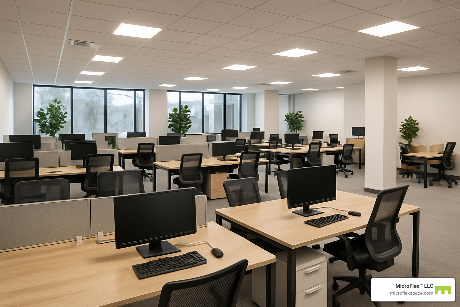 modern plug and play office space with furniture ready for immediate use - Short term commercial rentals