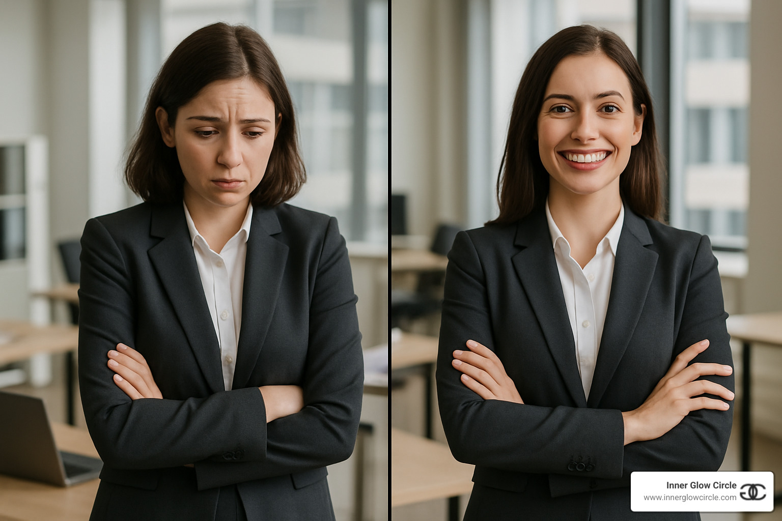 Before and after growth change showing increased confidence, clarity and purpose - development coaching