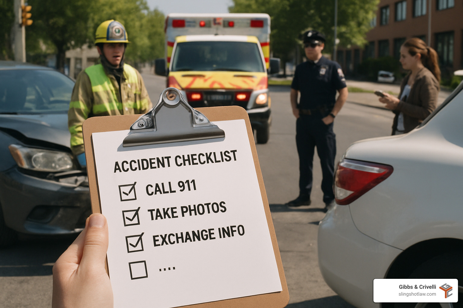 Car accident scene checklist - Car accident legal advice