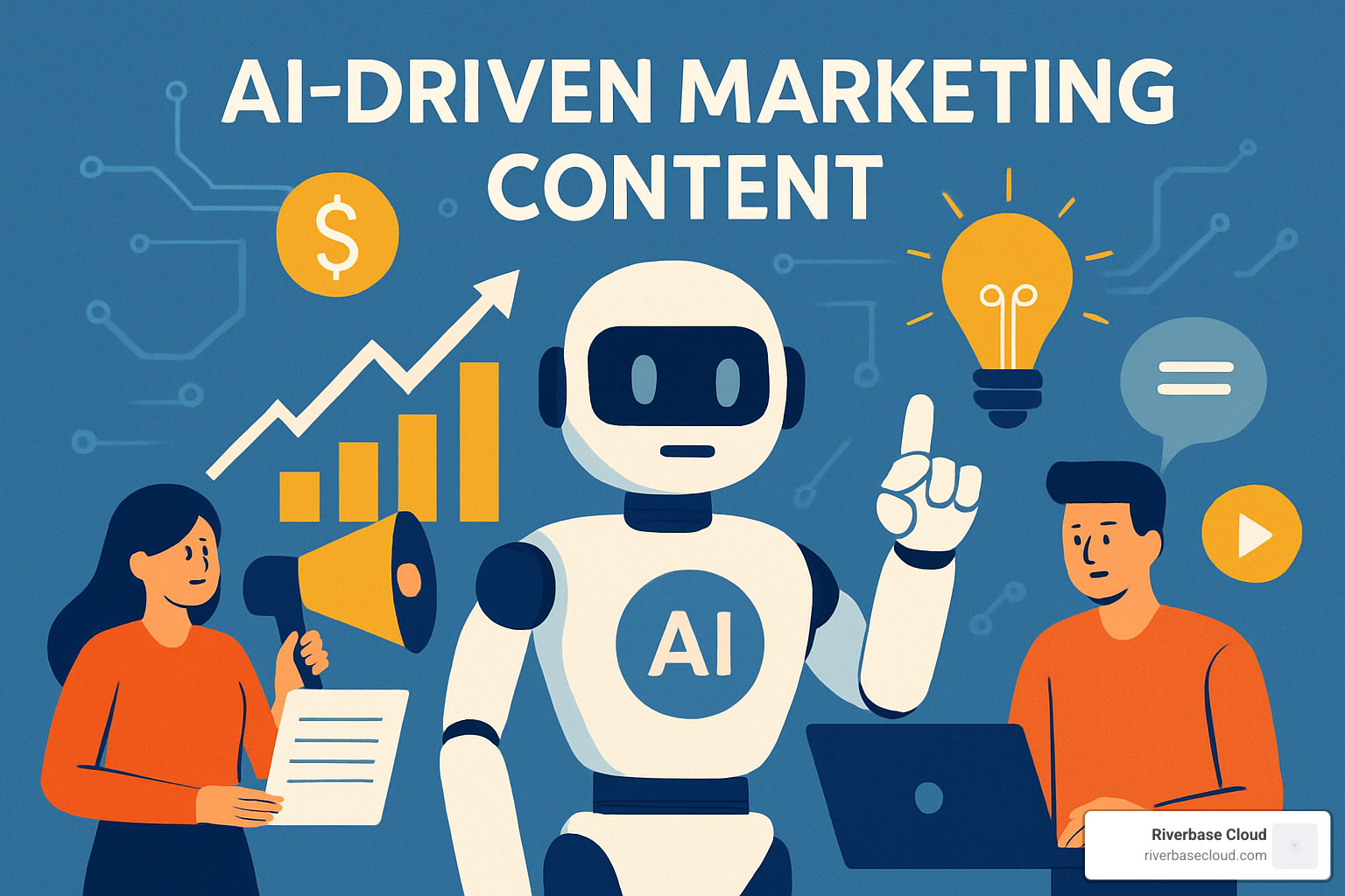 AI content creation dashboard showing various marketing content types - AI-driven marketing content