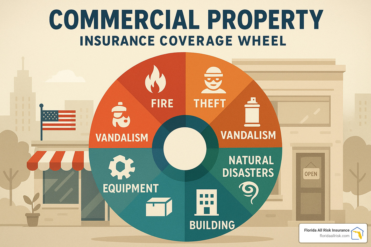 commercial property insurance coverage wheel - best small business property insurance