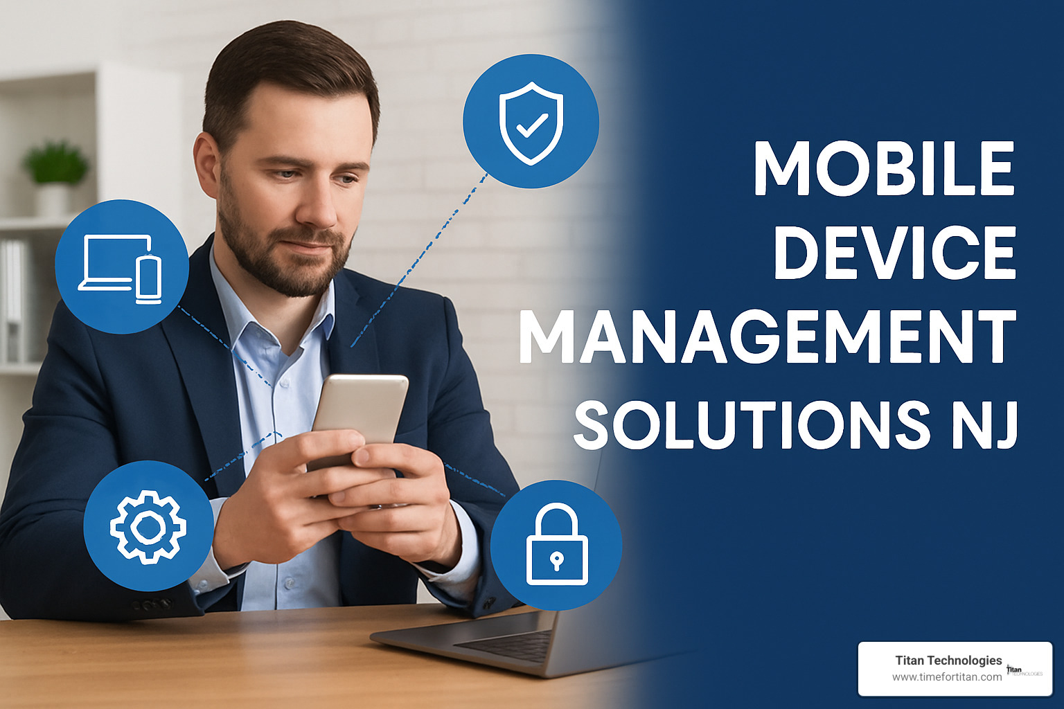 Mobile device management dashboard showing device status, compliance, and security metrics - mobile device management solutions nj