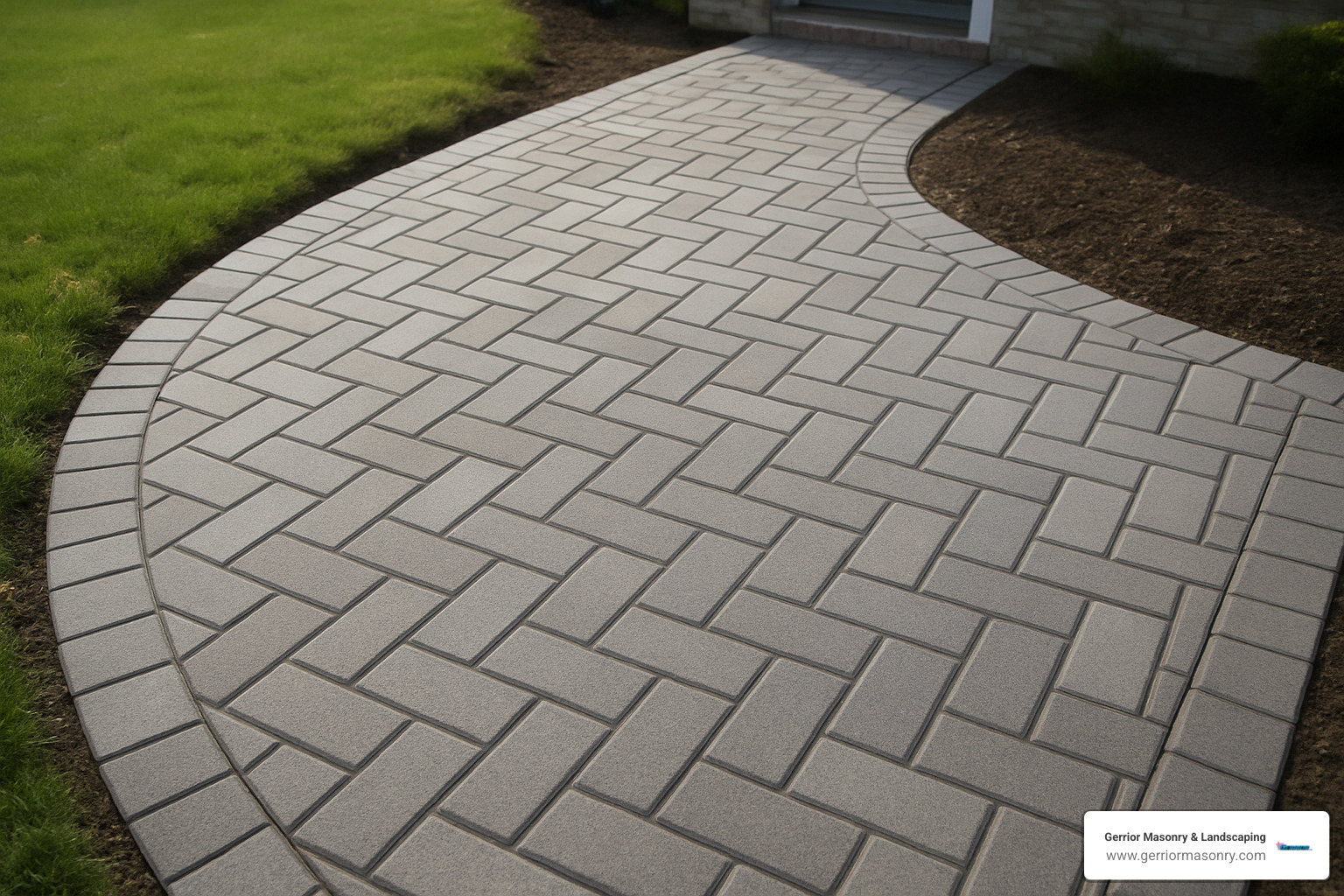 herringbone pattern paver walkway - Walkway Installation