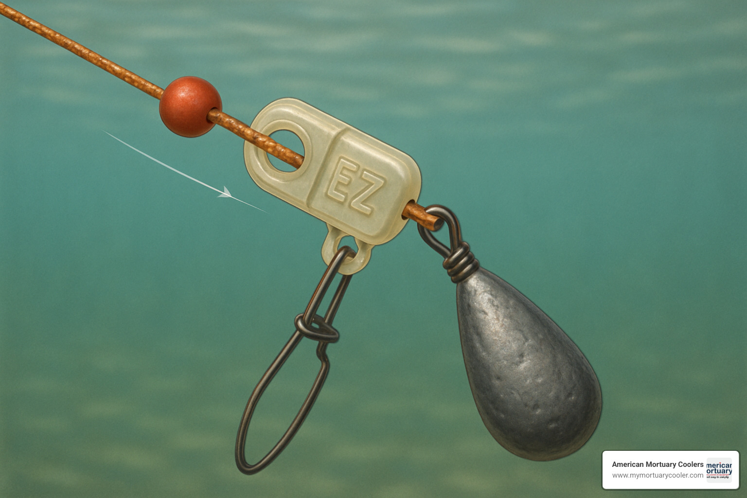 ez sinker slide in action showing line movement - ez sinker slide