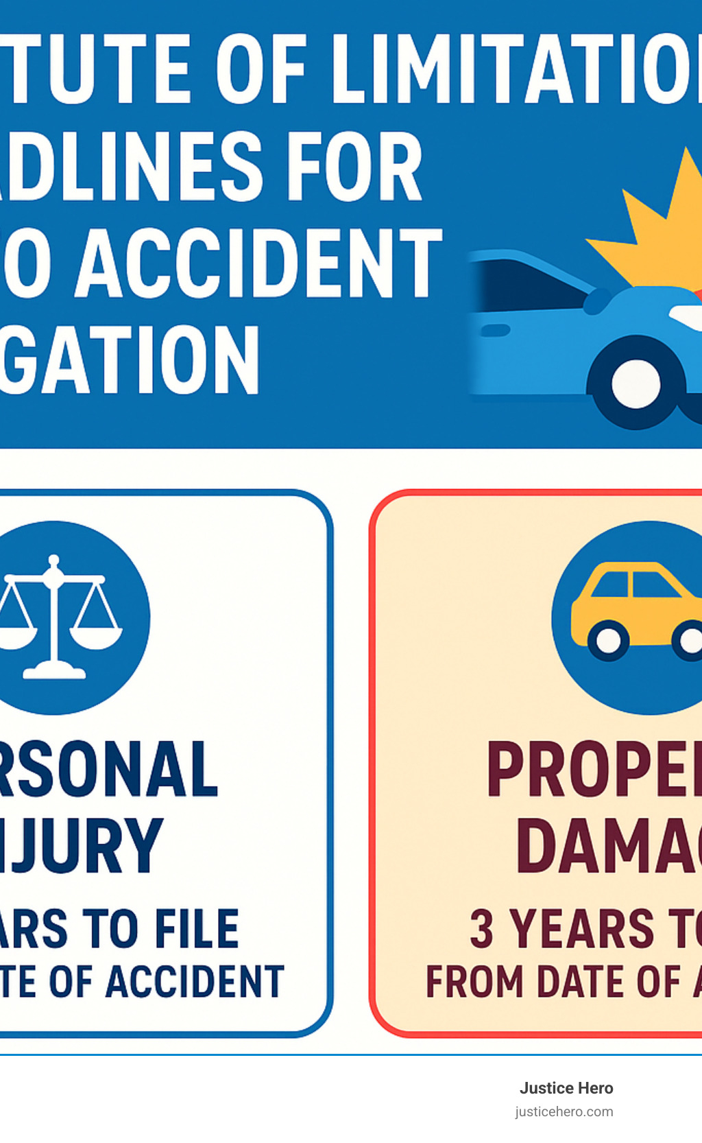 California statute of limitations deadlines for auto accident litigation - auto accident litigation infographic 