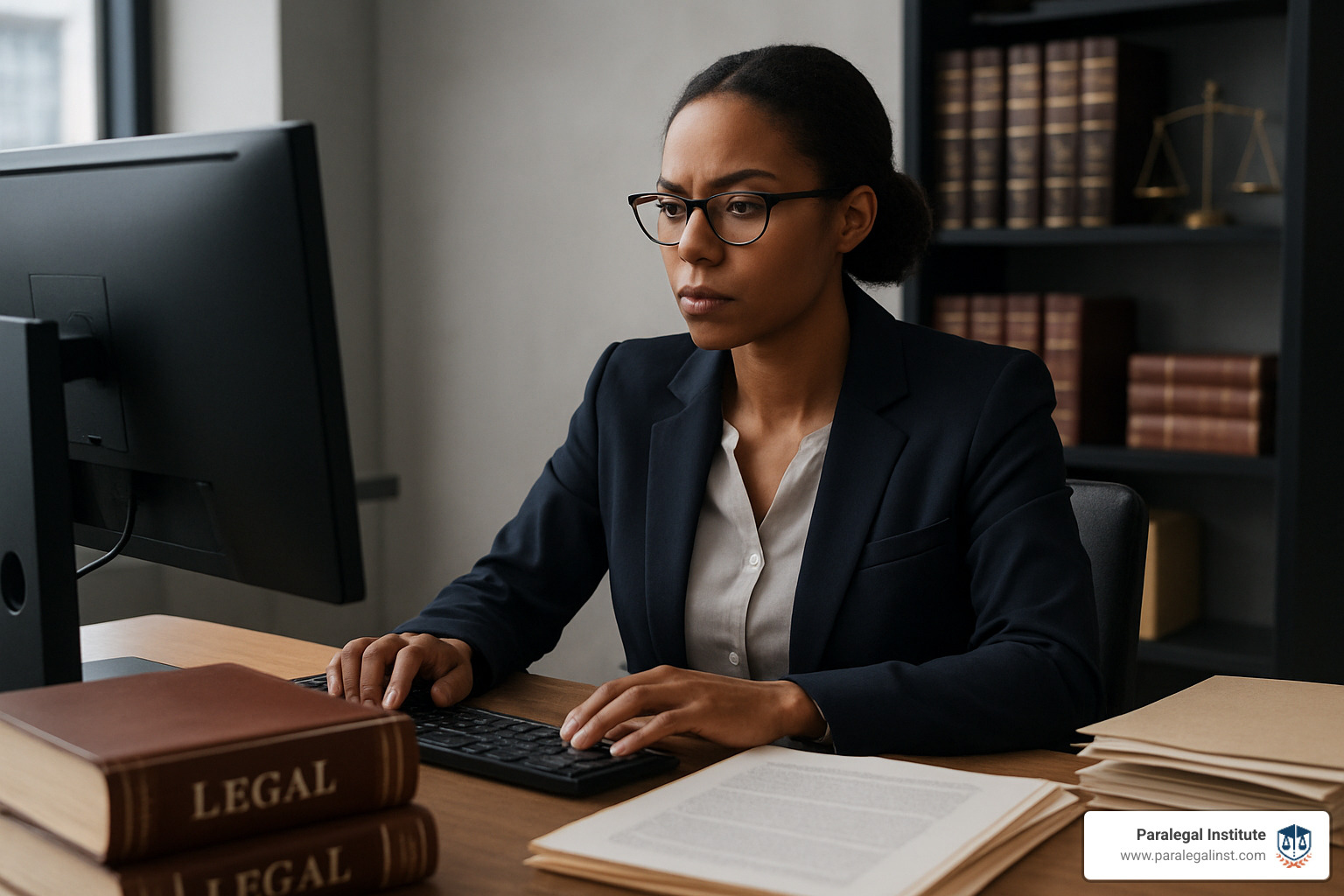 paralegal researching legal documents - become a paralegal fast