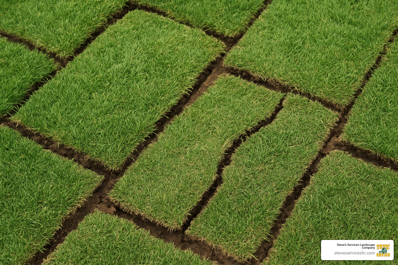 example of poor sod installation showing visible seams - lawn installation services