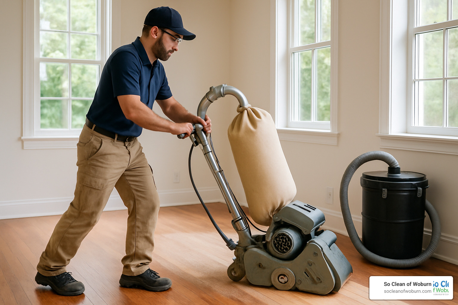 hardwood floor refinishing in progress - hardwood floor cleaning service