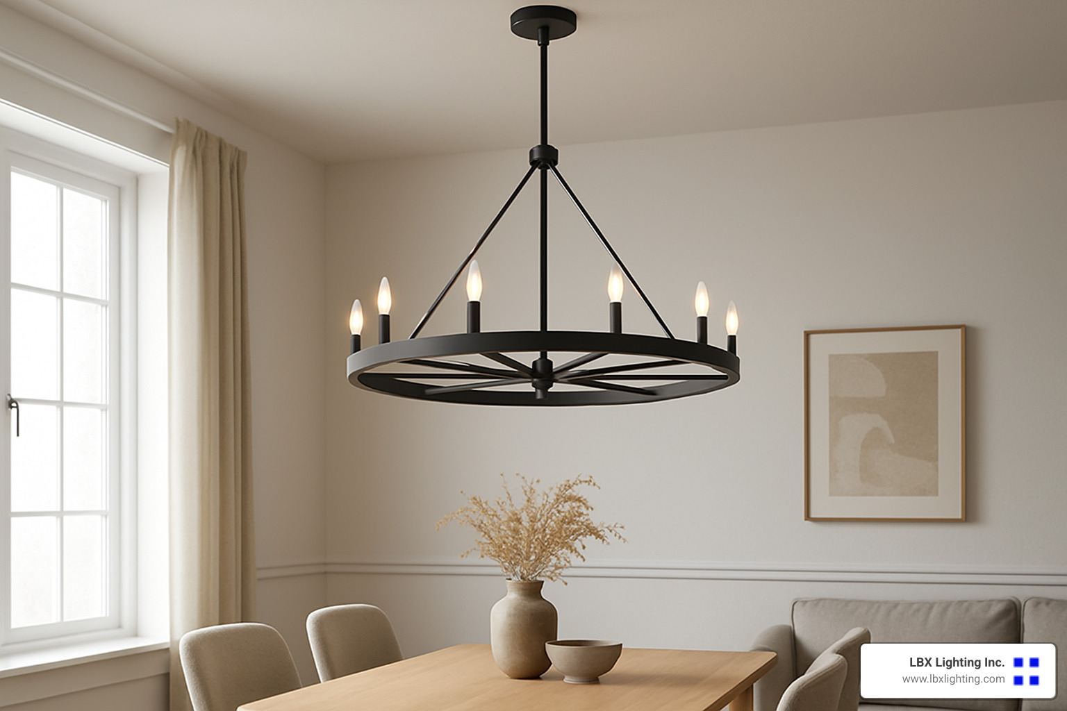 matte black modern wagon wheel chandelier - modern wagon wheel light fixture